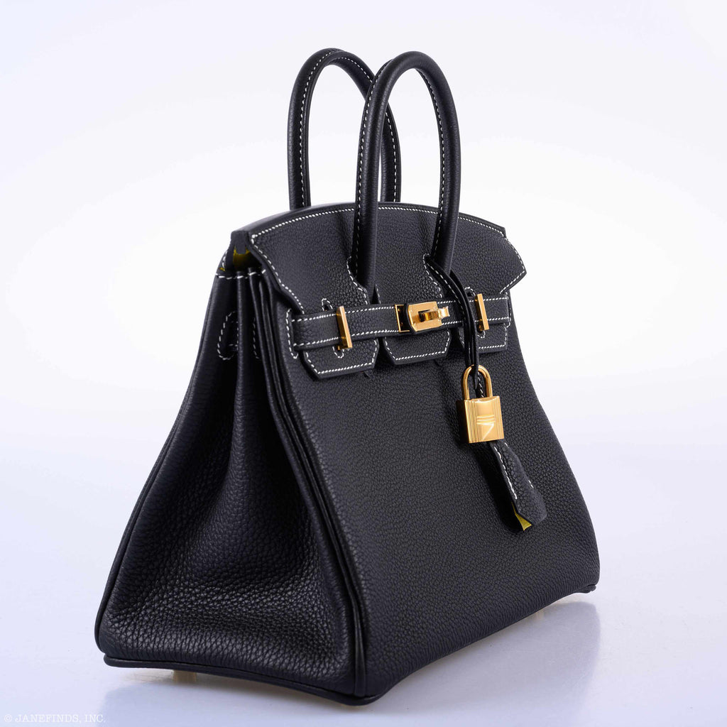 Hermès Birkin 25 HSS Black Togo & Lime Gold Hardware - 2020, Y – JaneFinds