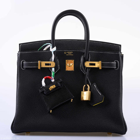 Hermès Birkin 25 HSS Black Togo & Lime Gold Hardware - 2020, Y