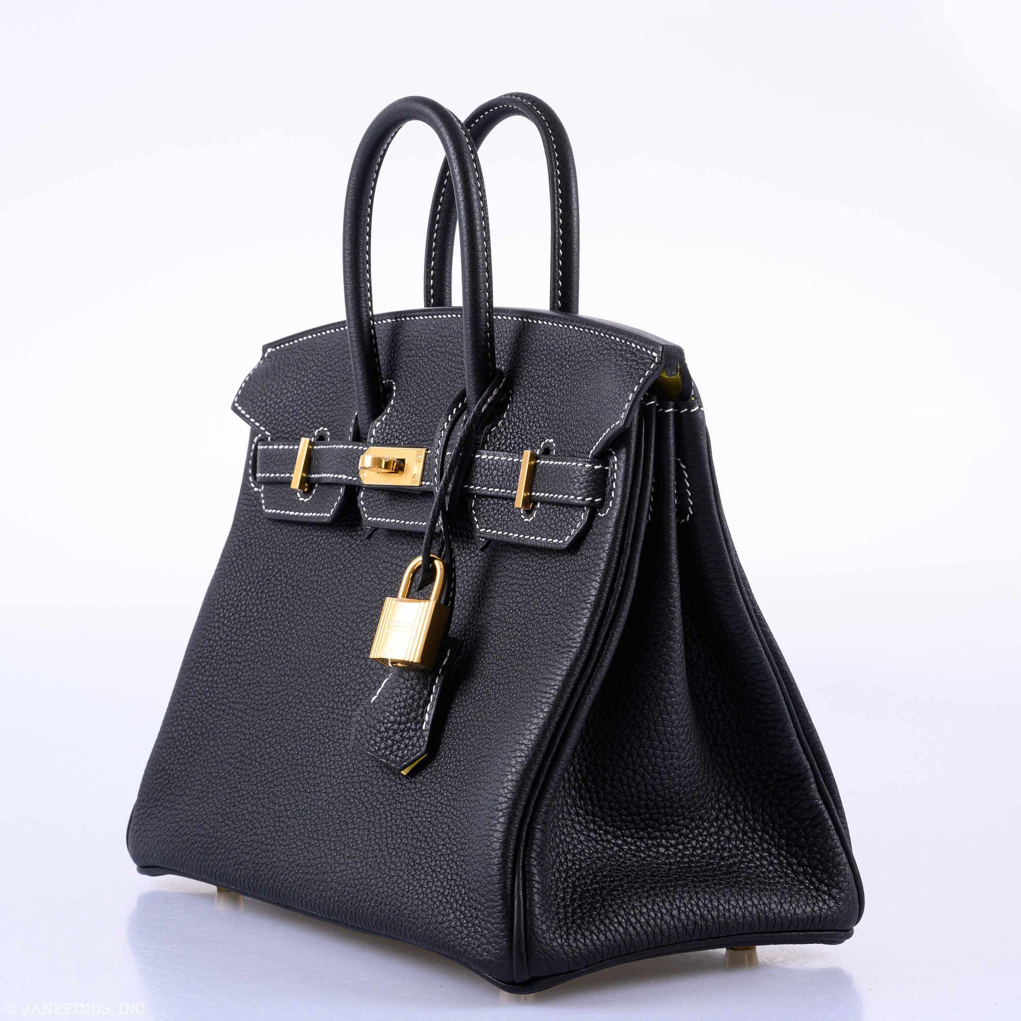 Hermès Birkin 25 HSS Black Togo & Lime Gold Hardware