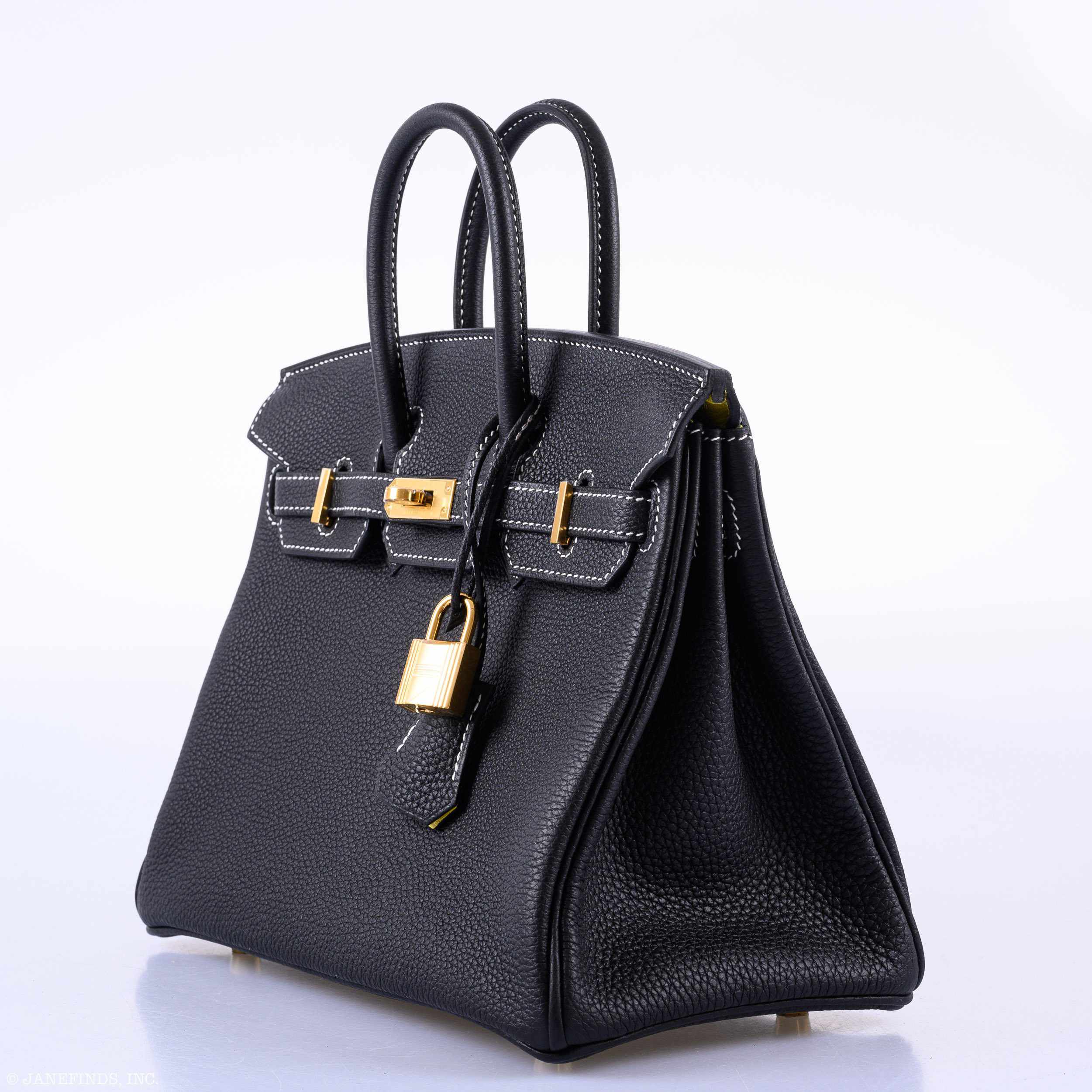 Hermès Birkin 25 HSS Black Togo & Lime Gold Hardware