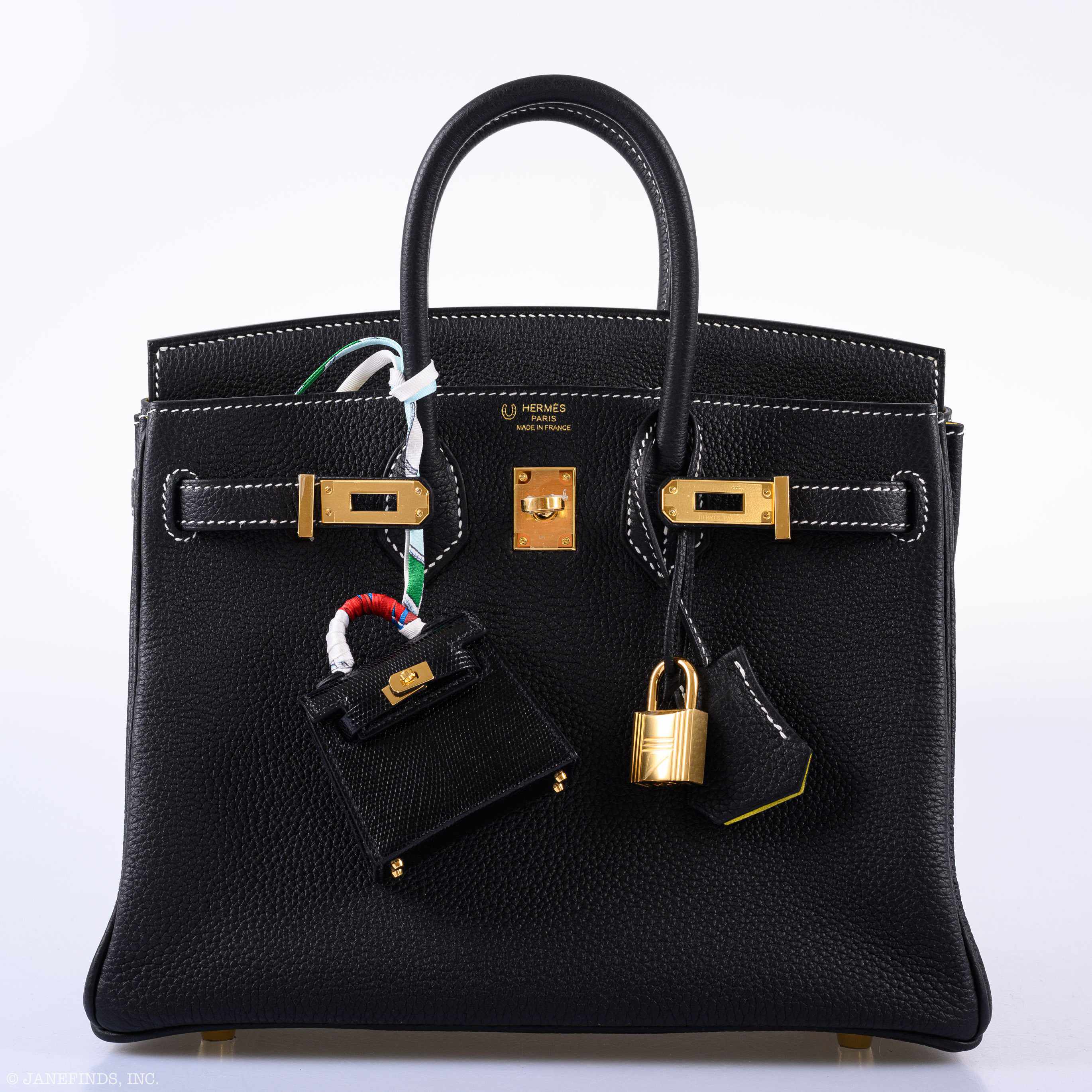 Hermès Birkin 25 HSS Black Togo & Lime Gold Hardware