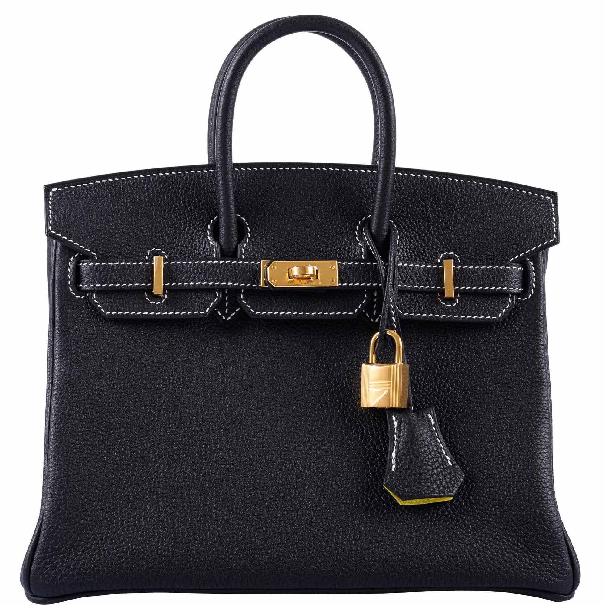 Hermès Birkin 25 HSS Black Togo & Lime Gold Hardware
