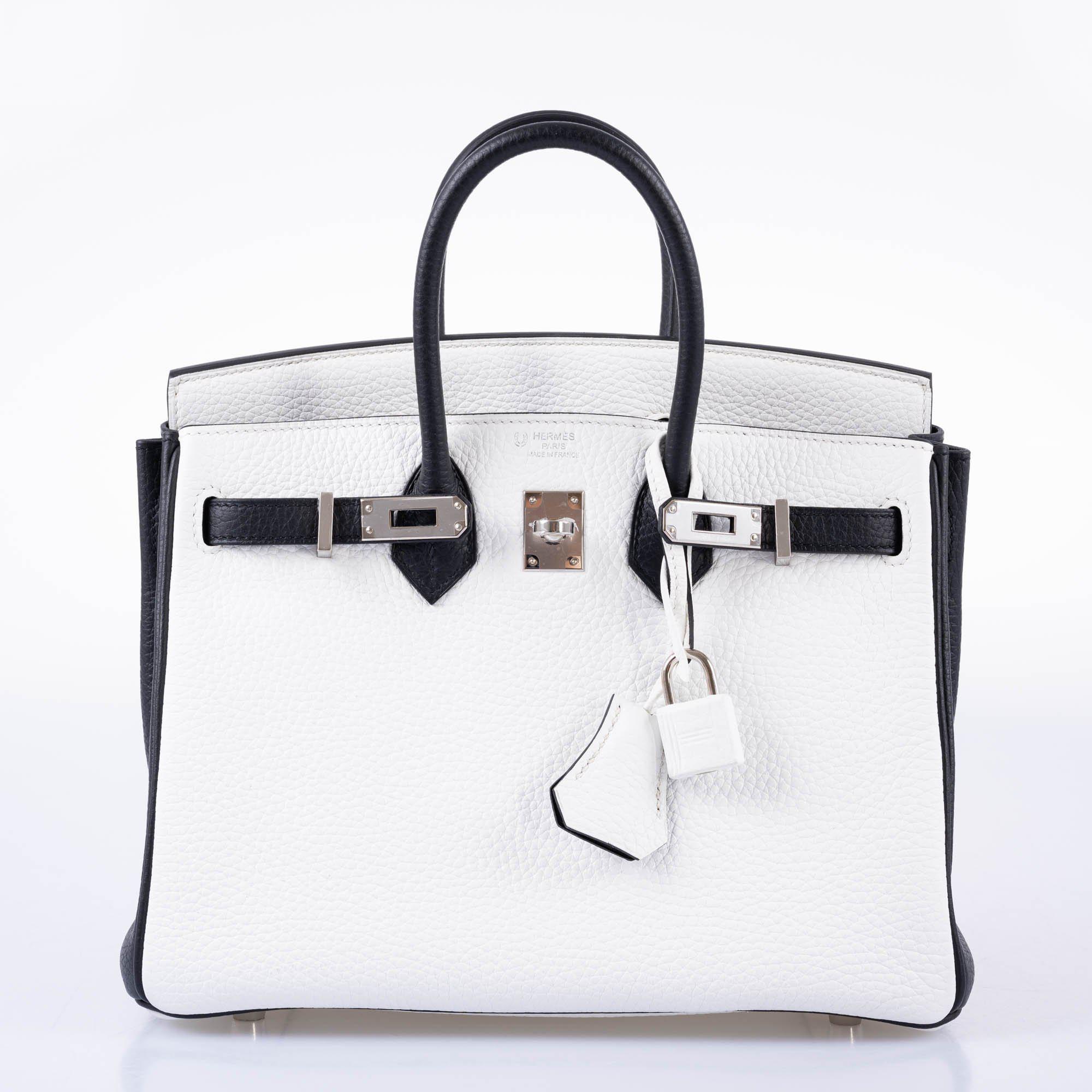 Hermès Birkin 25 HSS Blanc and Noir Togo Palladium Hardware