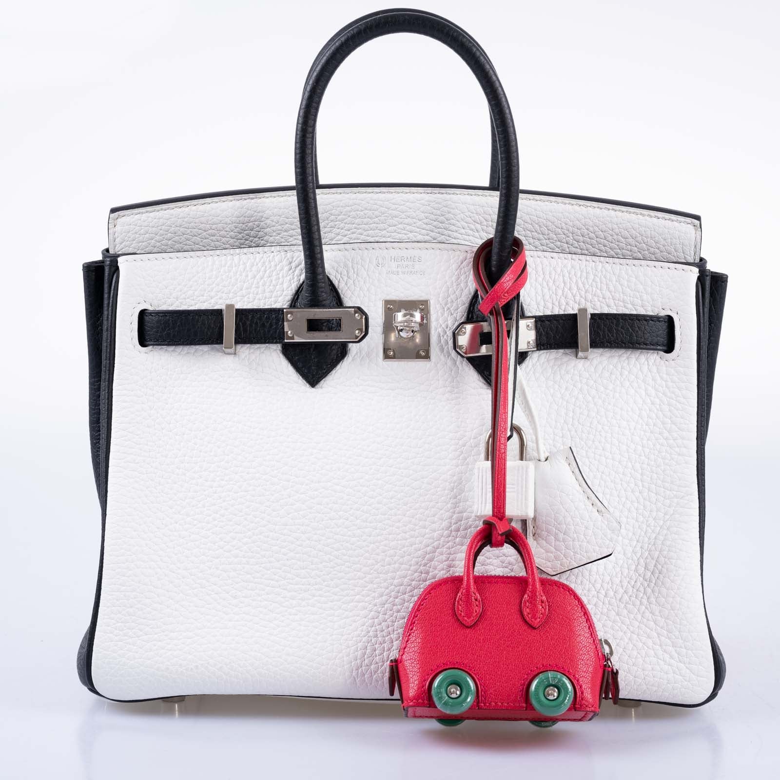 Hermès Birkin 25 HSS Blanc and Noir Togo Palladium Hardware