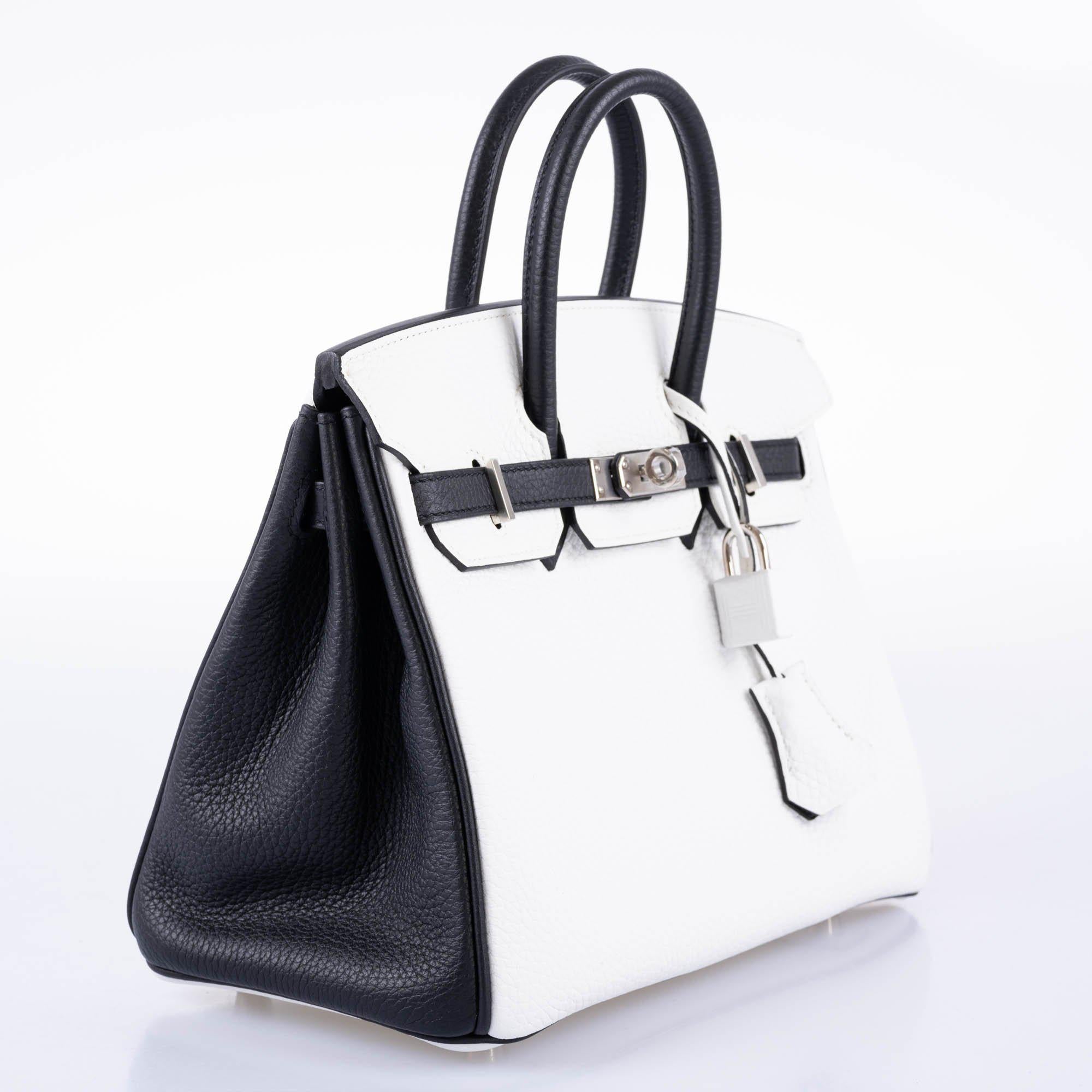 Hermès Birkin 25 HSS Blanc and Noir Togo Palladium Hardware