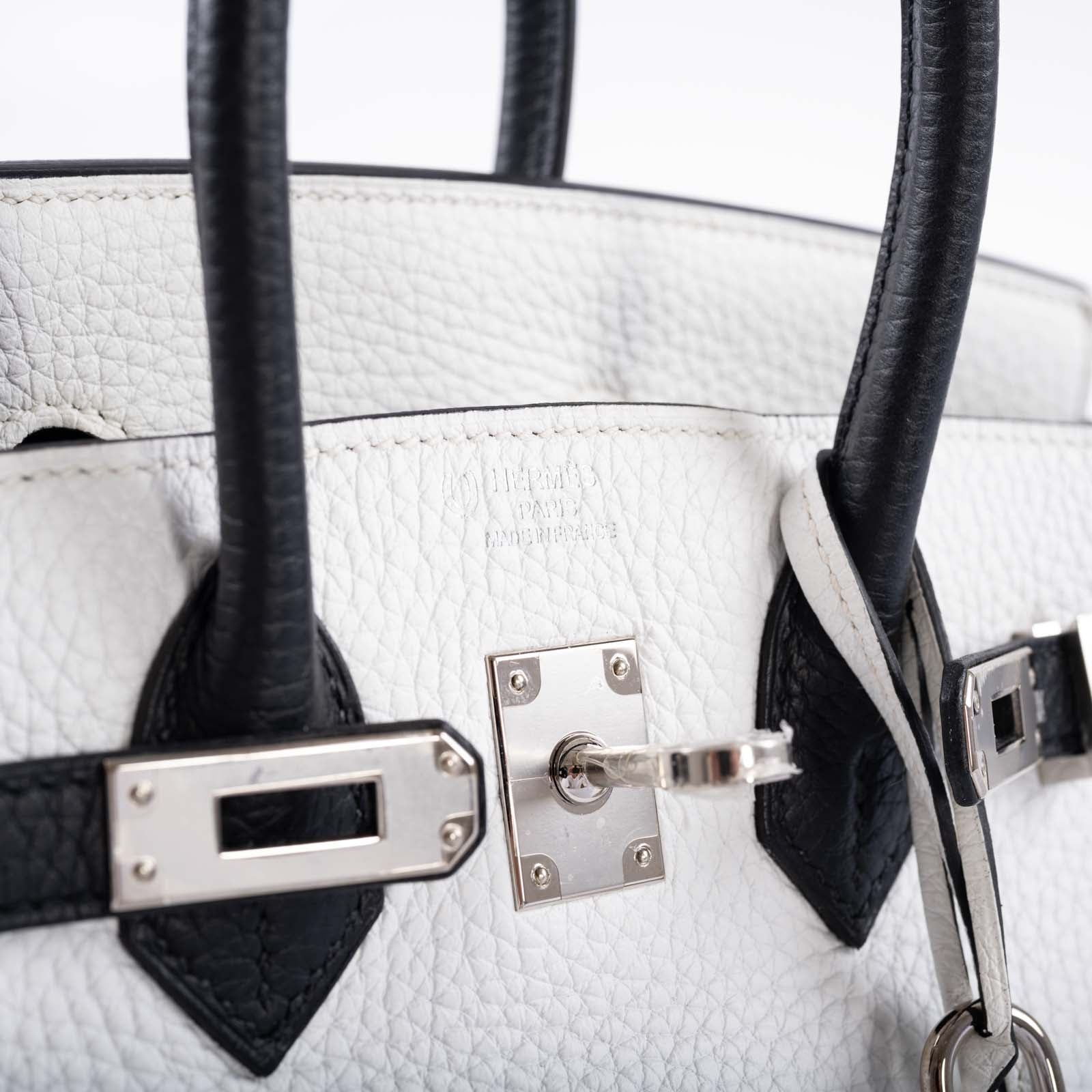 Hermès Birkin 25 HSS Blanc and Noir Togo Palladium Hardware