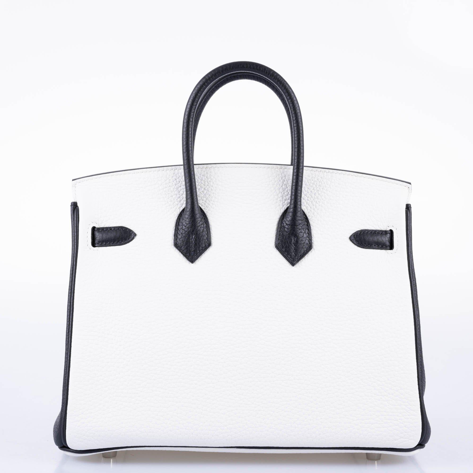 Hermès Birkin 25 HSS Blanc and Noir Togo Palladium Hardware