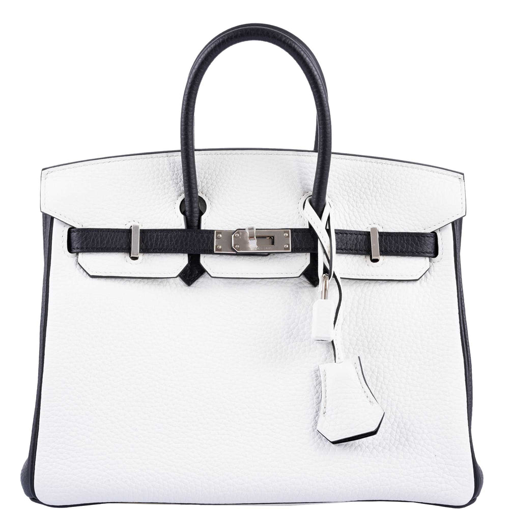 Hermès Birkin 25 HSS Blanc and Noir Togo Palladium Hardware