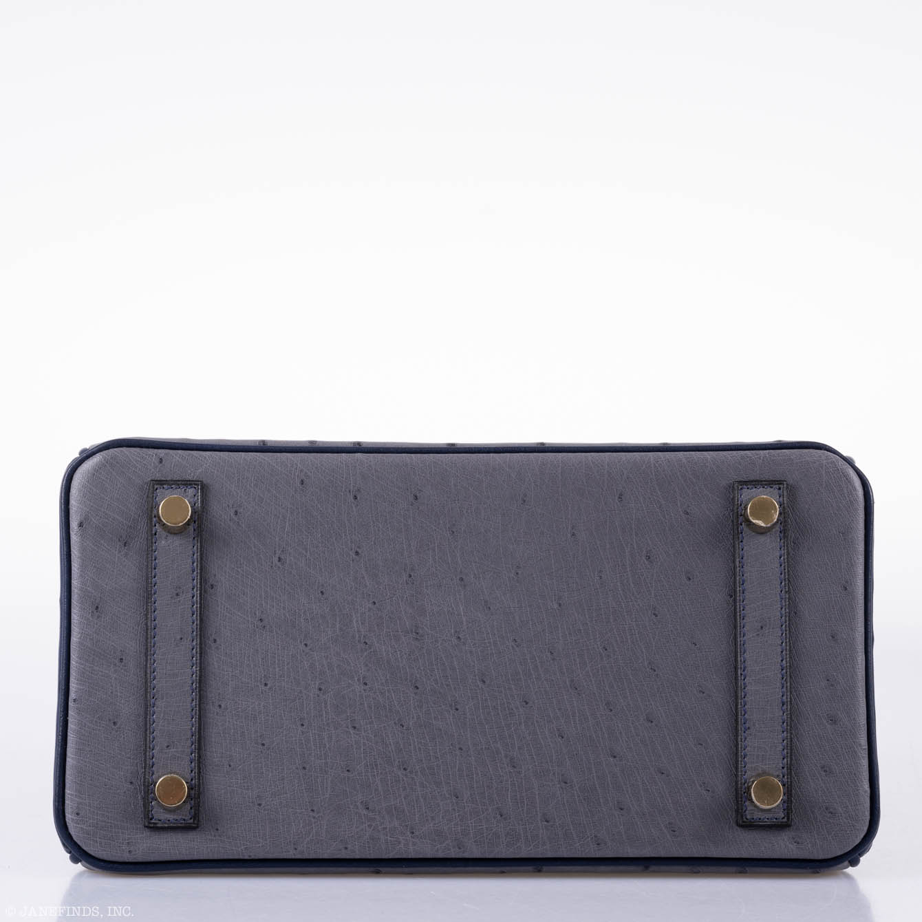 Hermès Birkin 25 HSS Gris Agate & Blue Iris Ostrich Gold Hardware