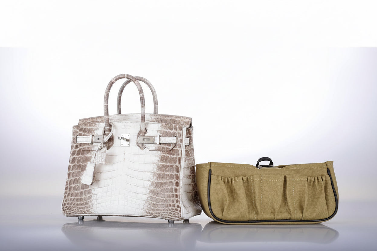 Hermès Birkin 25 Himalayan White Niloticus Crocodile Palladium