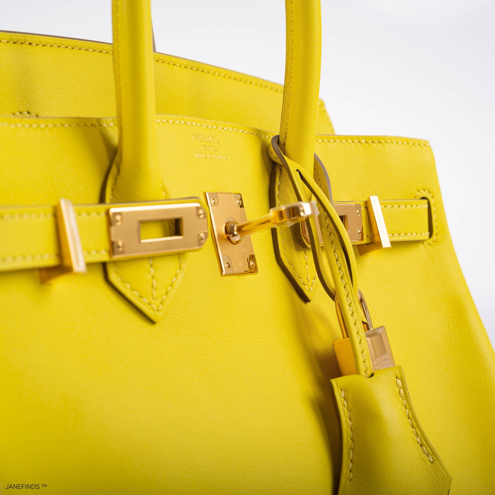Hermès Birkin 25 Lime Swift Leather Gold Hardware