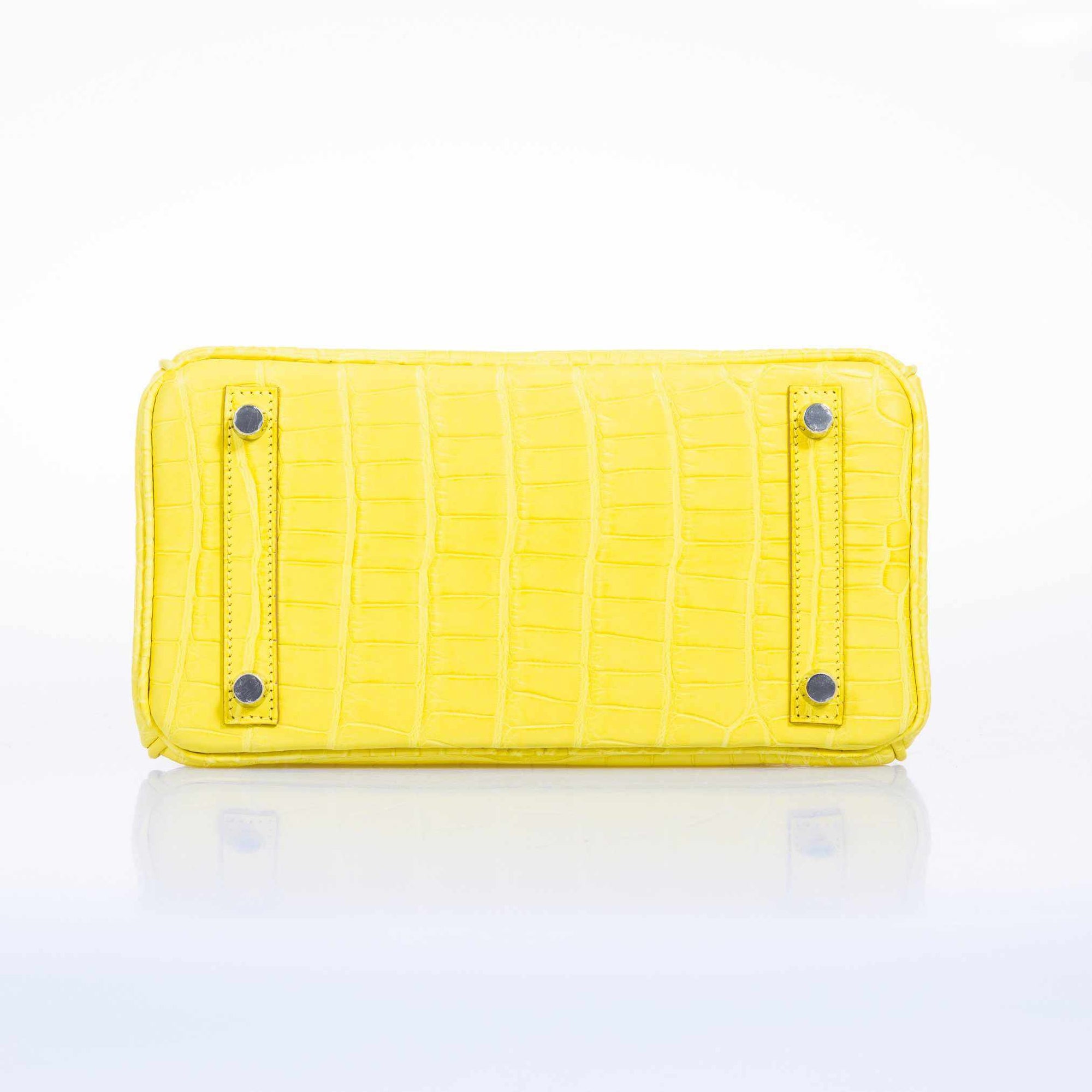 Hermès Birkin 25 Lime Yellow Matte Alligator Palladium Hardware