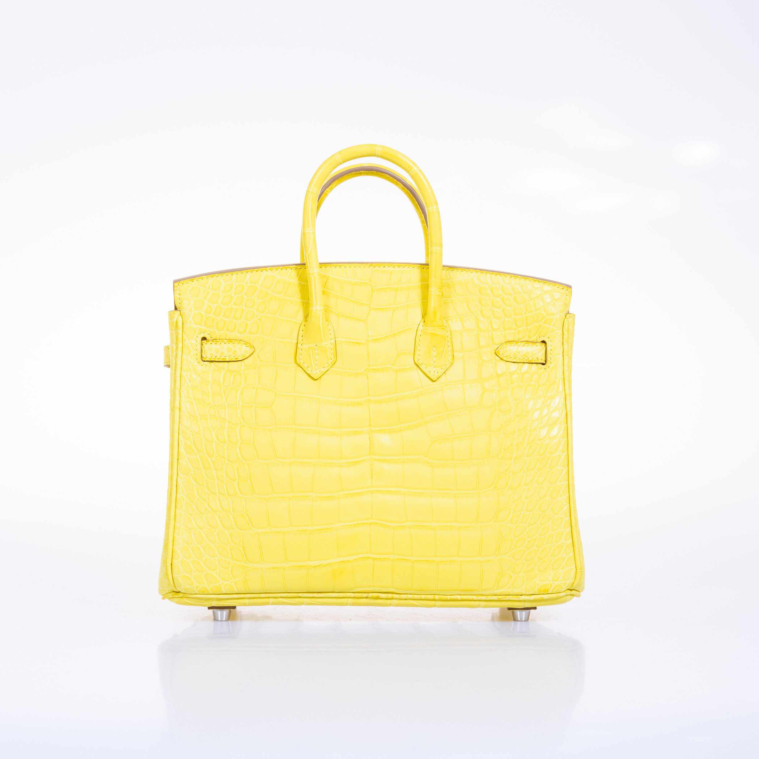 Hermès Birkin 25 Lime Yellow Matte Alligator Palladium Hardware