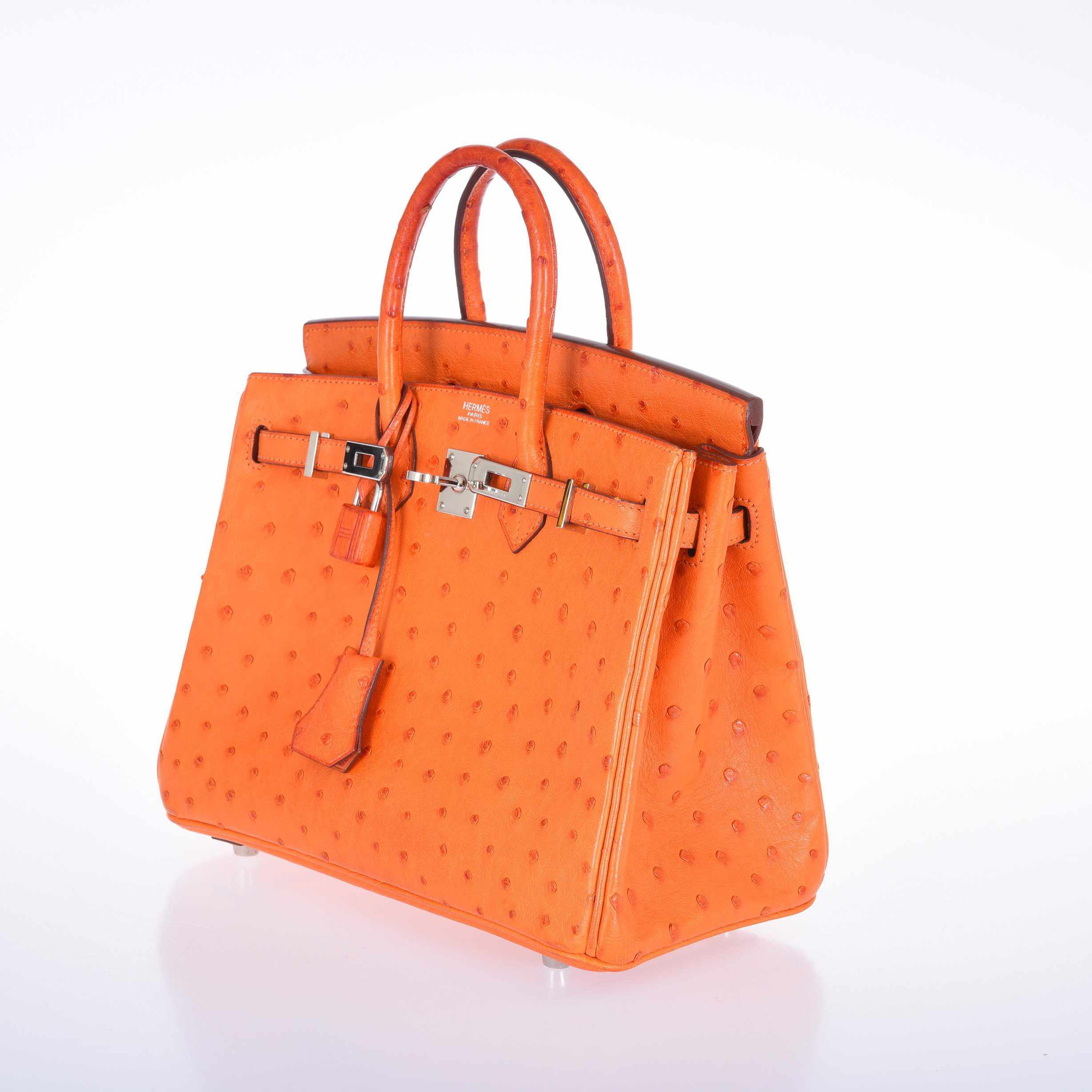 Hermès Birkin 25 Ostrich Tangerine Orange Palladium