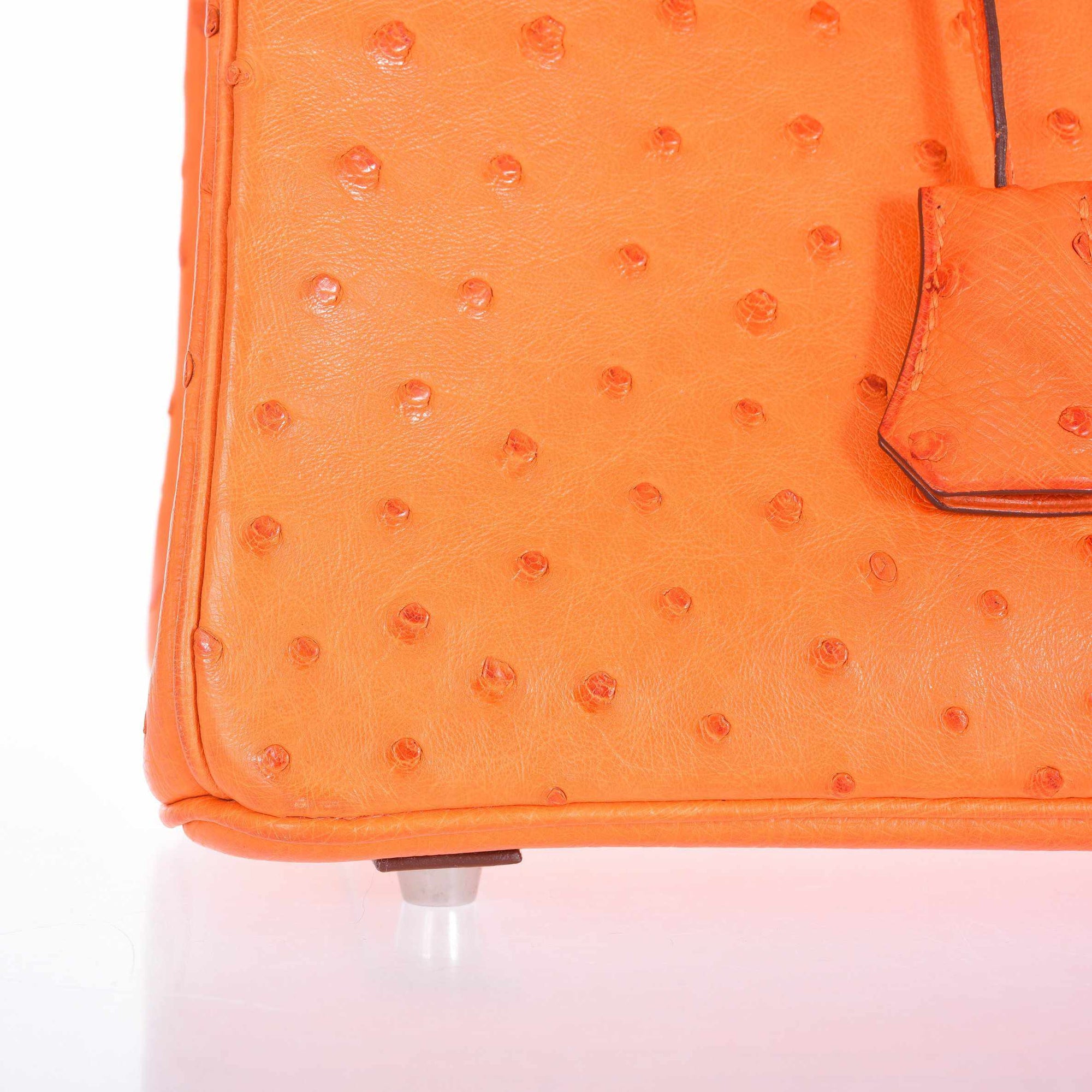 Hermès Birkin 25 Ostrich Tangerine Orange Palladium