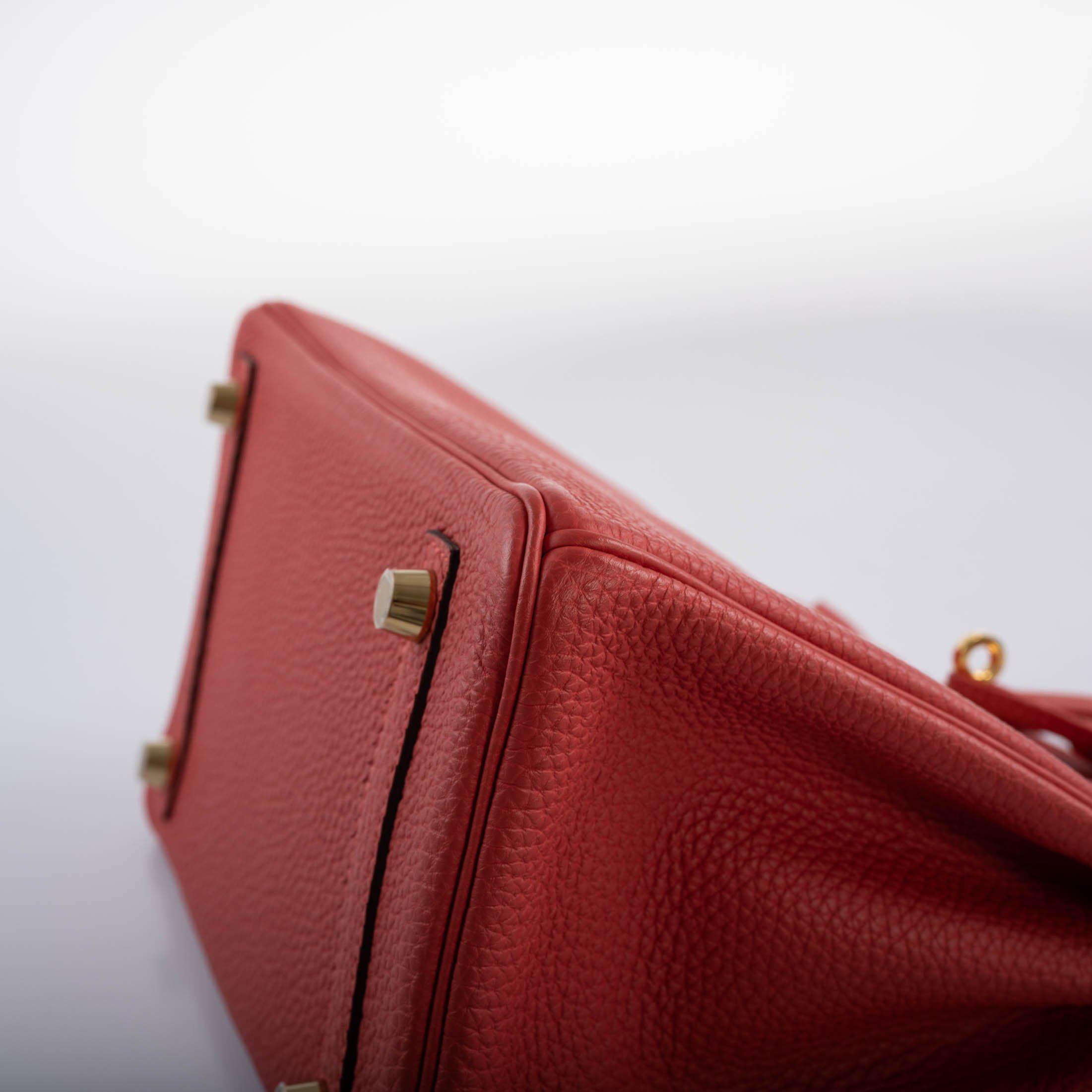 Hermès Birkin 25 Rouge Pivoine Togo Gold Hardware