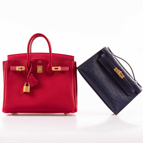 Hermès Birkin 25 Rouge Vif Togo Gold Hardware