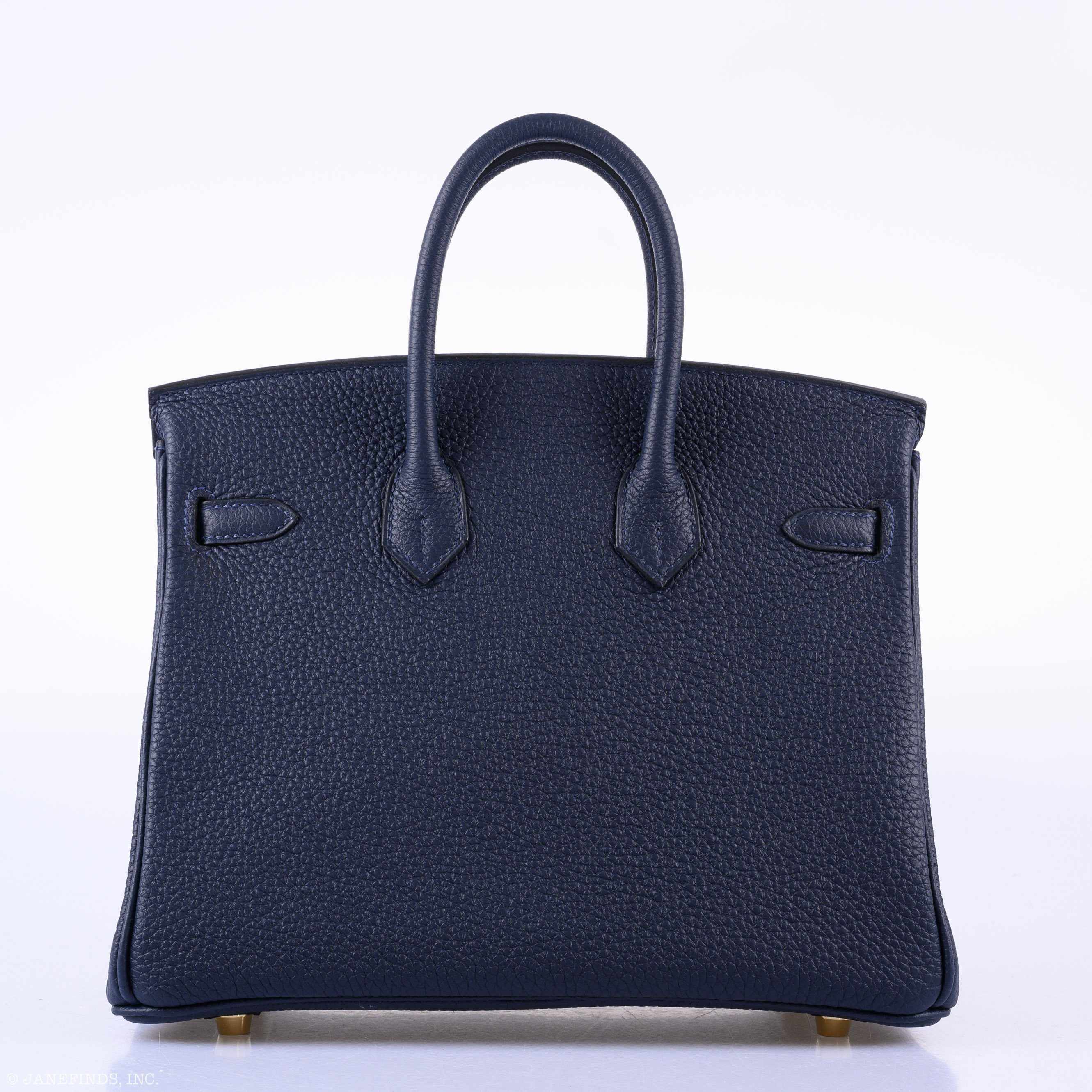 Hermes Birkin 25 Verso Blue Encre & Orange Togo Palladium Hardware