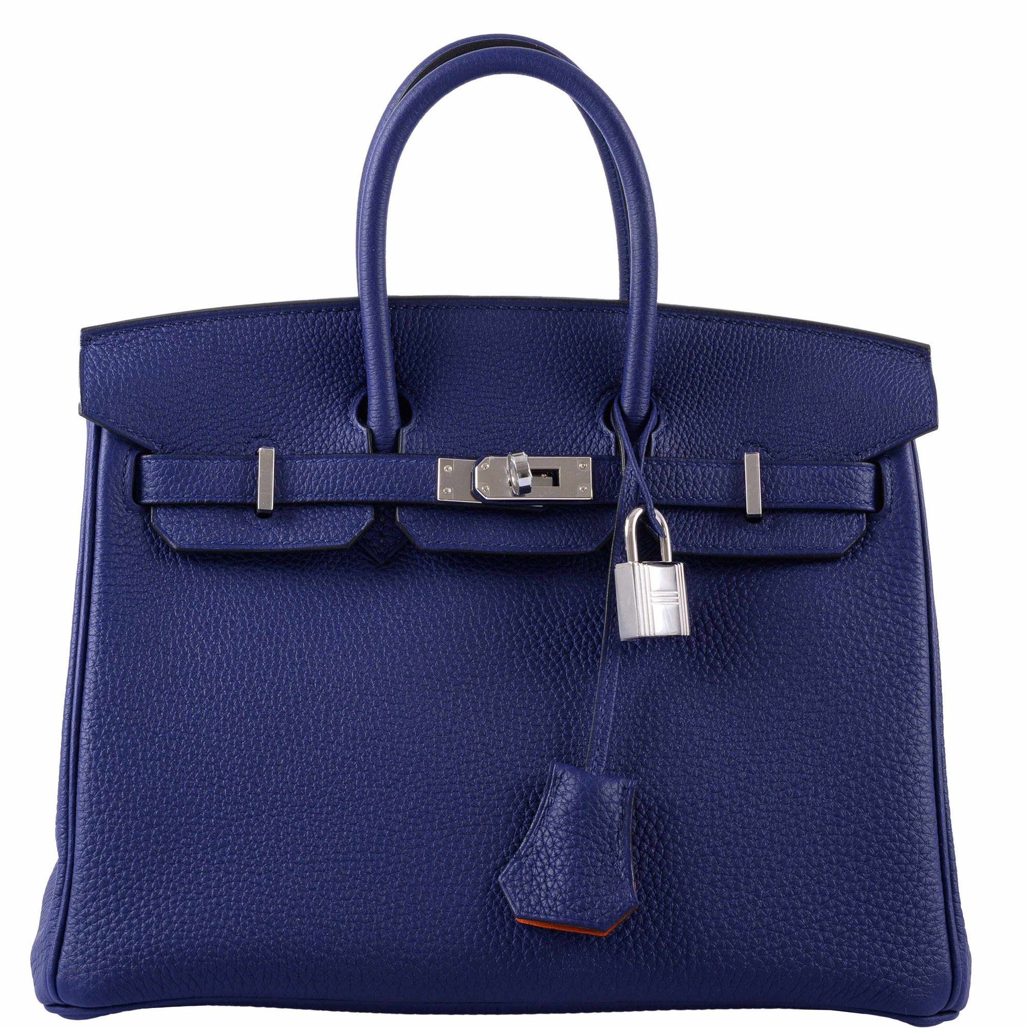 Hermès Birkin 25 Verso Blue Encre & Orange Togo Palladium Hardware