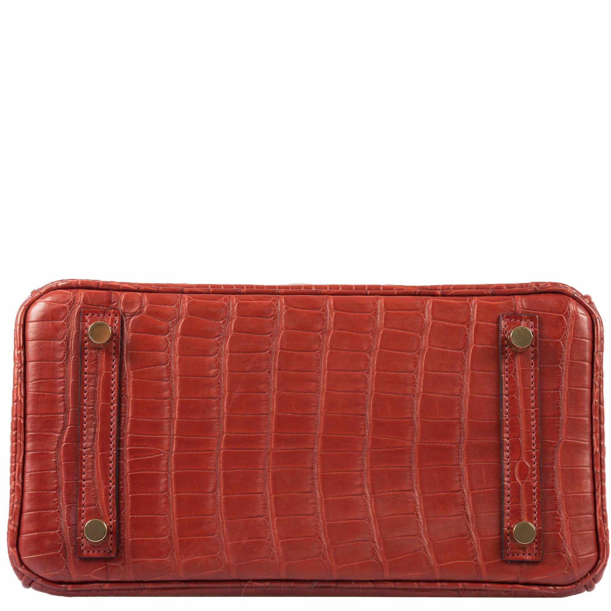 Hermès Birkin 25 Verso Rouge H Matte Alligator Orange Interior Gold Hardware