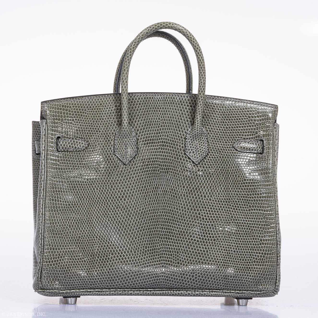 Hermès Birkin 25 Vert De Gris Salvator Lizard Palladium Hardware