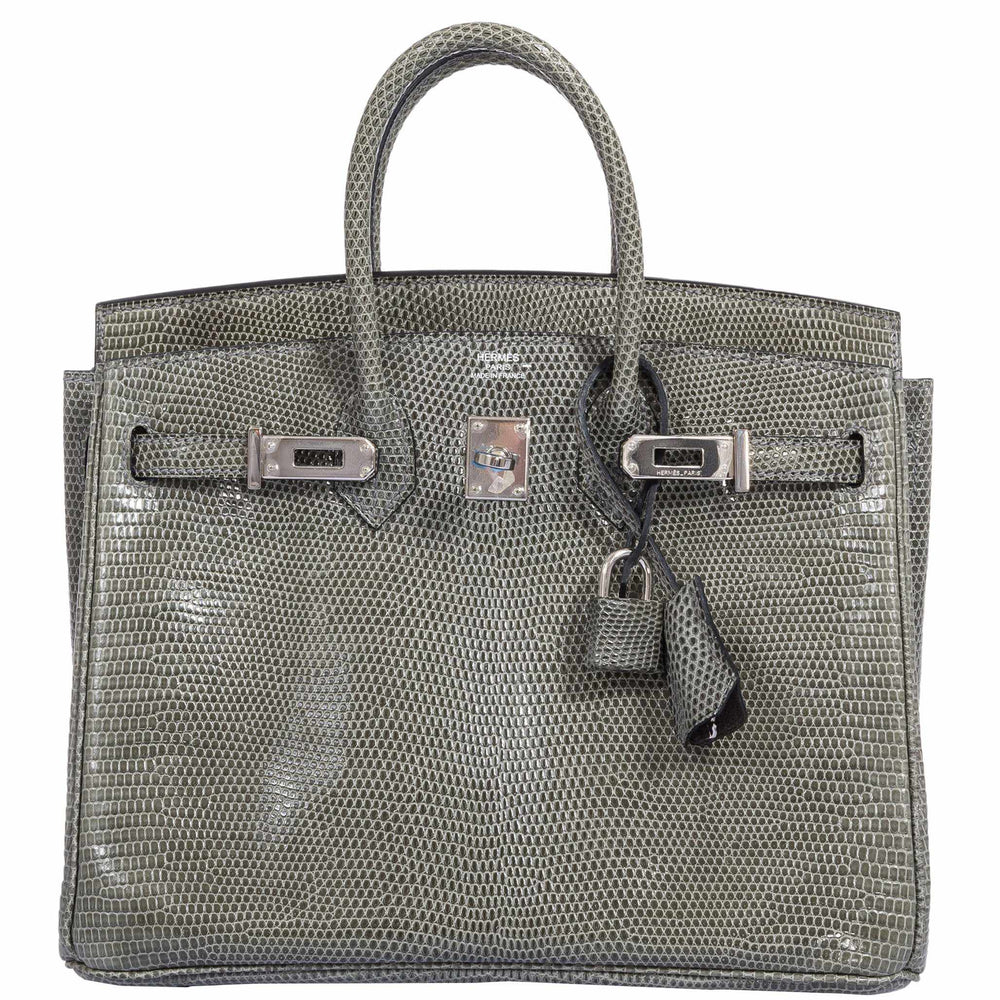 Hermès Birkin 25 Vert De Gris Salvator Lizard Palladium Hardware