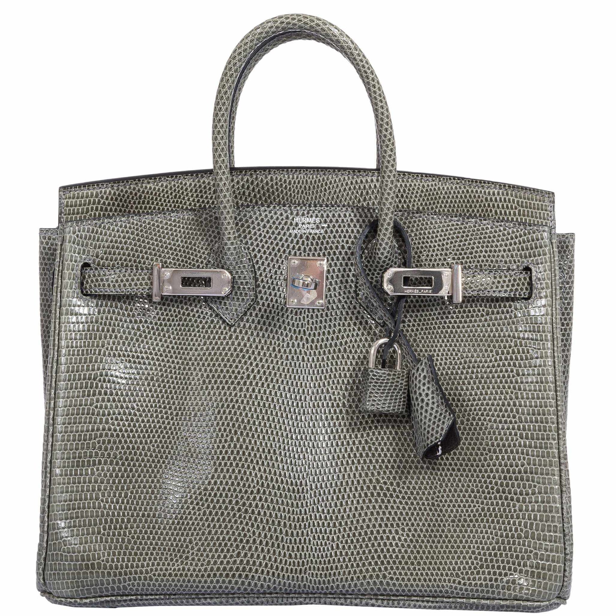 Hermès Birkin 25 Vert De Gris Salvator Lizard Palladium Hardware