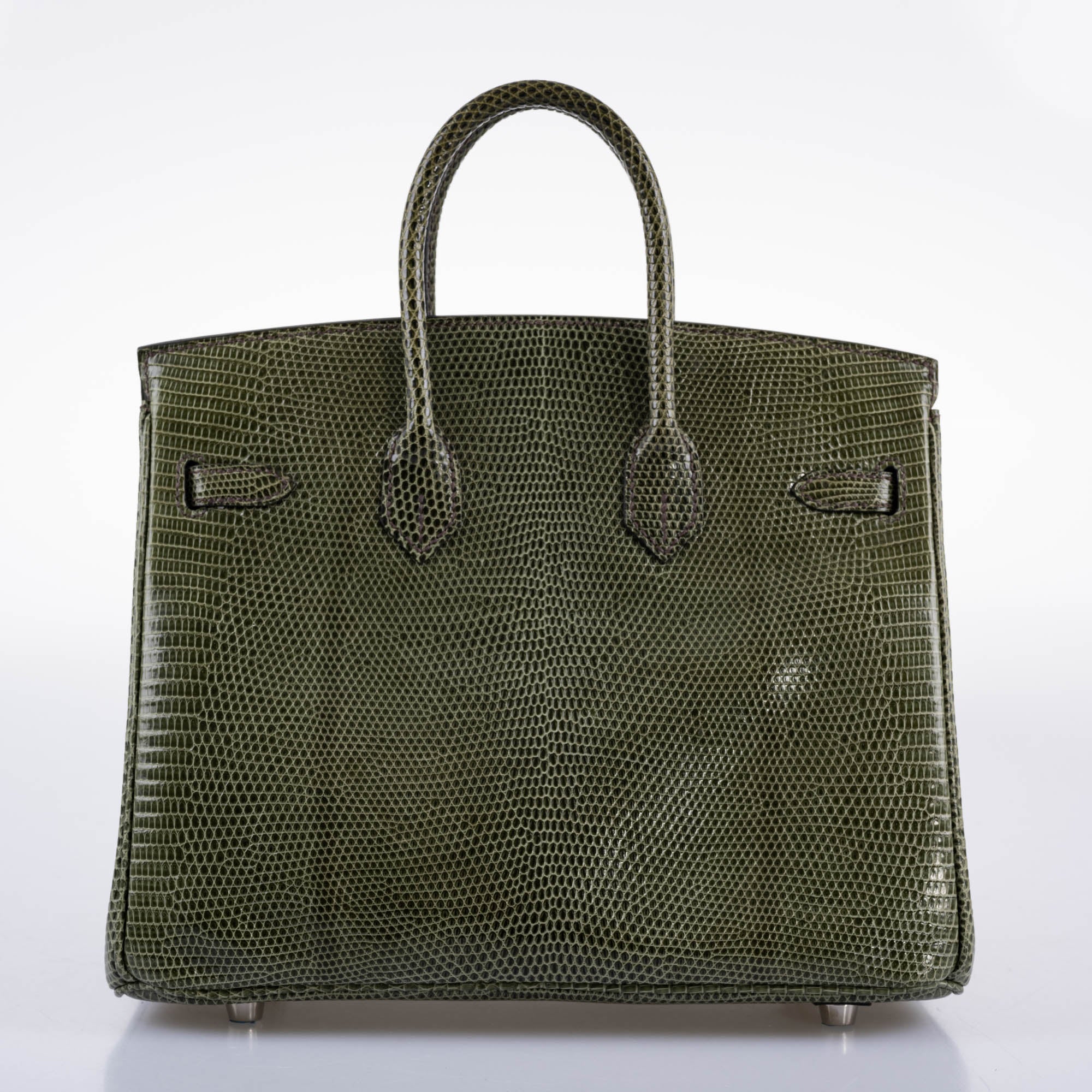 Hermès Birkin 25 Vert Olive Salvator Lizard with Palladium Hardware