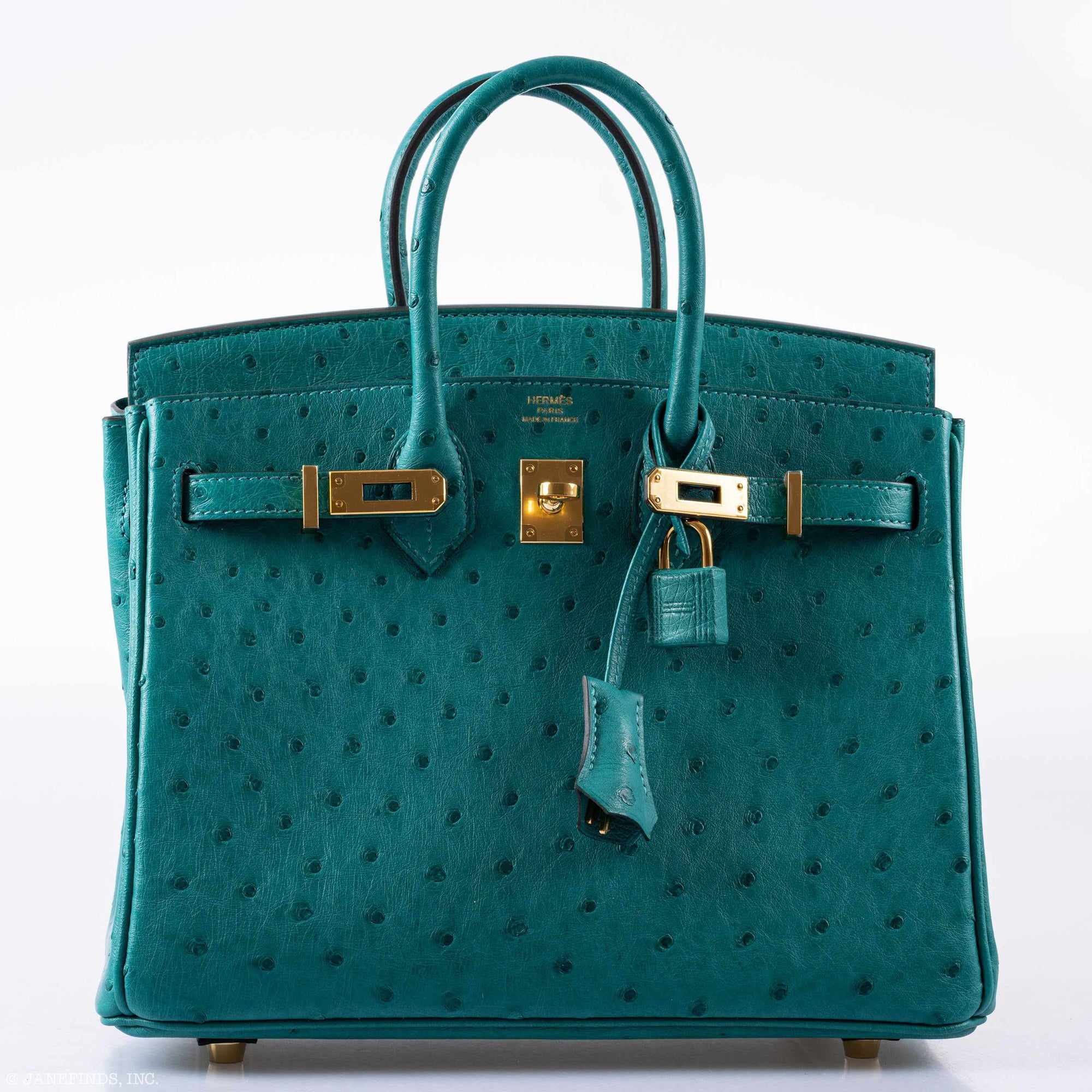 Hermès Birkin 25 Vert Verone Ostrich Gold Hardware