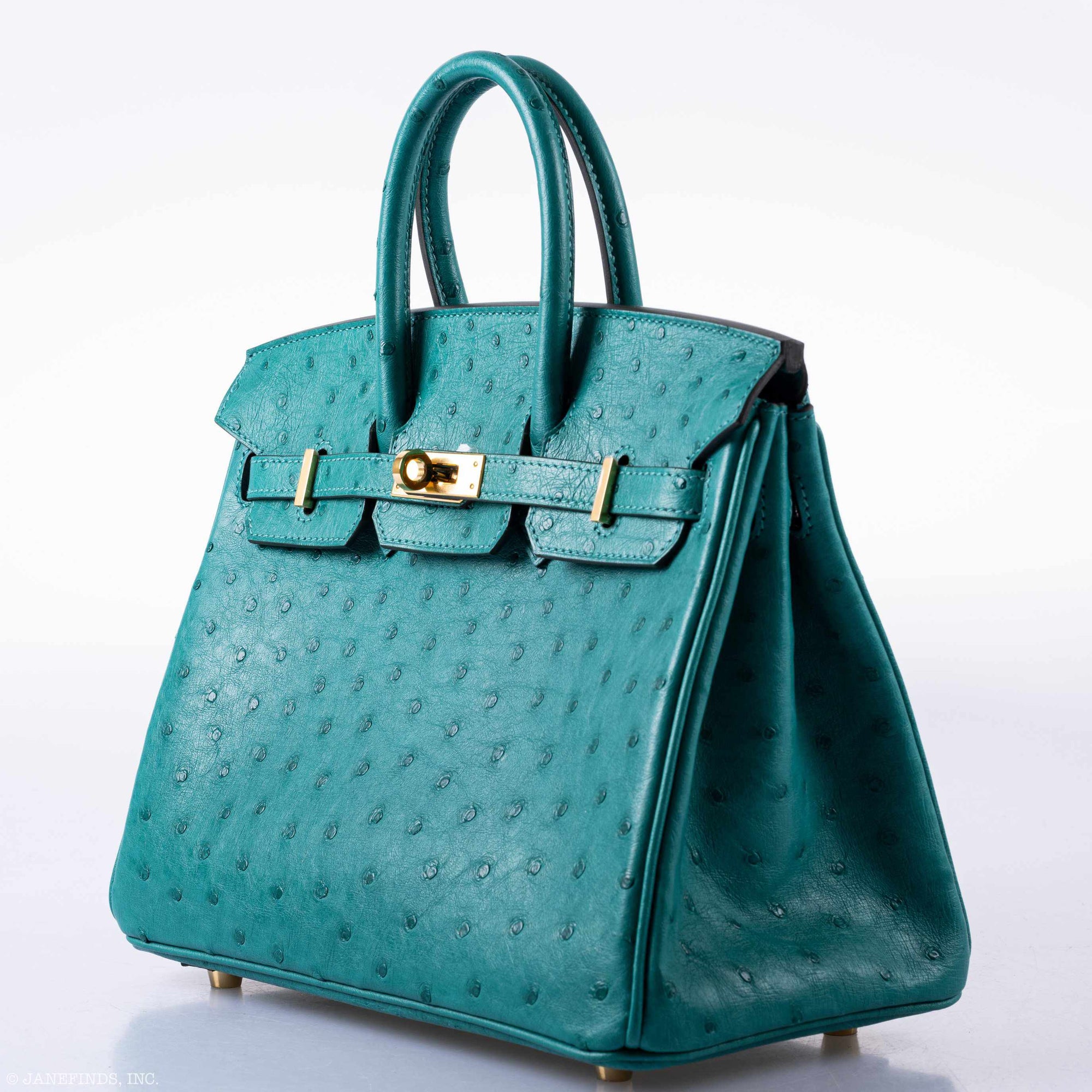 Hermès Birkin 25 Vert Verone Ostrich Gold Hardware