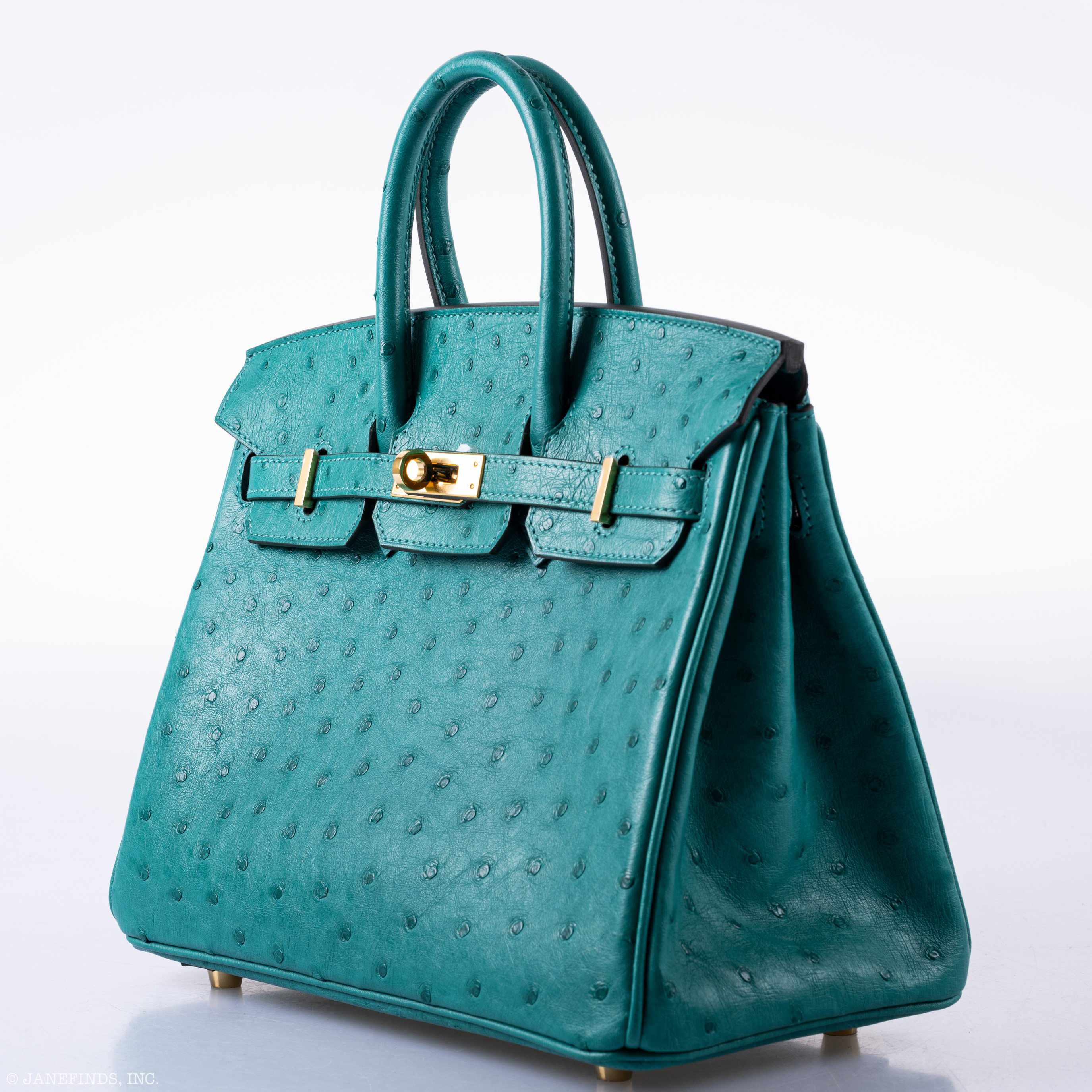 Hermès Birkin 25 Vert Verone Ostrich Gold Hardware
