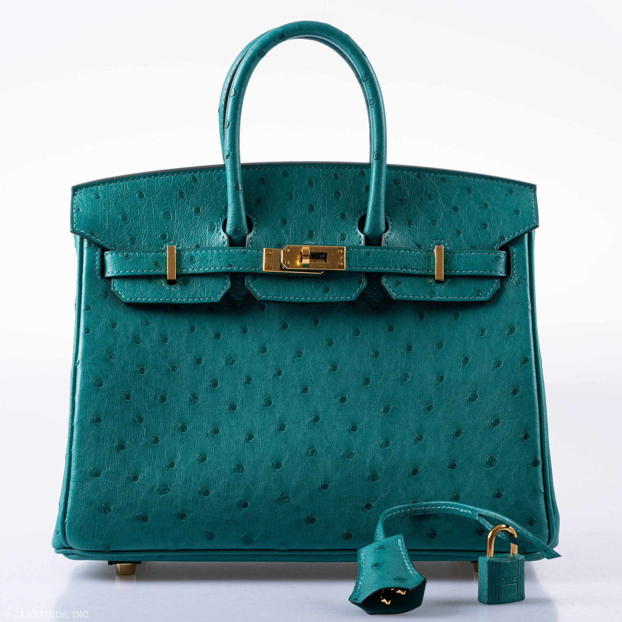 Hermès Birkin 25 Vert Verone Ostrich Gold Hardware