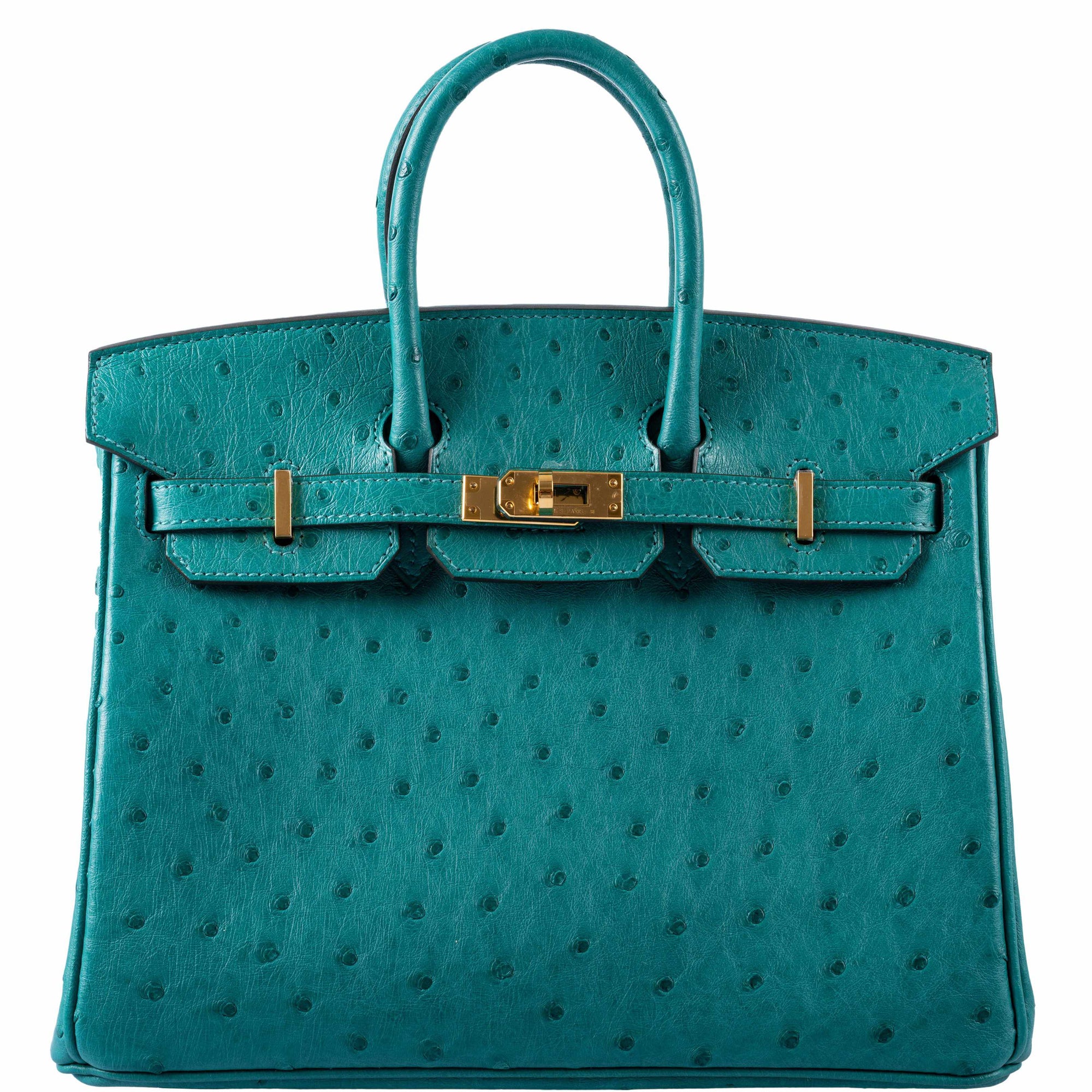 Hermès Birkin 25 Vert Verone Ostrich Gold Hardware