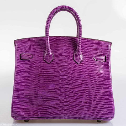 Hermès Birkin 25 Violet Lizard Ruthenium Hardware - 2006