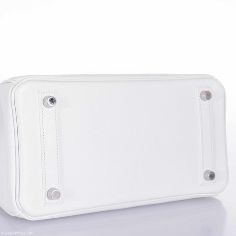 Hermès Birkin 25 White Epsom Palladium Hardware