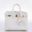 Hermès Birkin 25 White Epsom with Gold Hardware - 2008, L Square