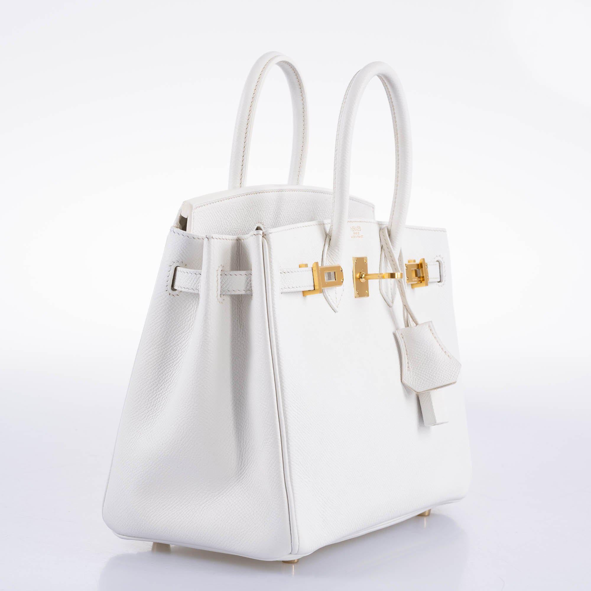 Hermès Birkin 25 White Epsom with Gold Hardware - 2008, L Square