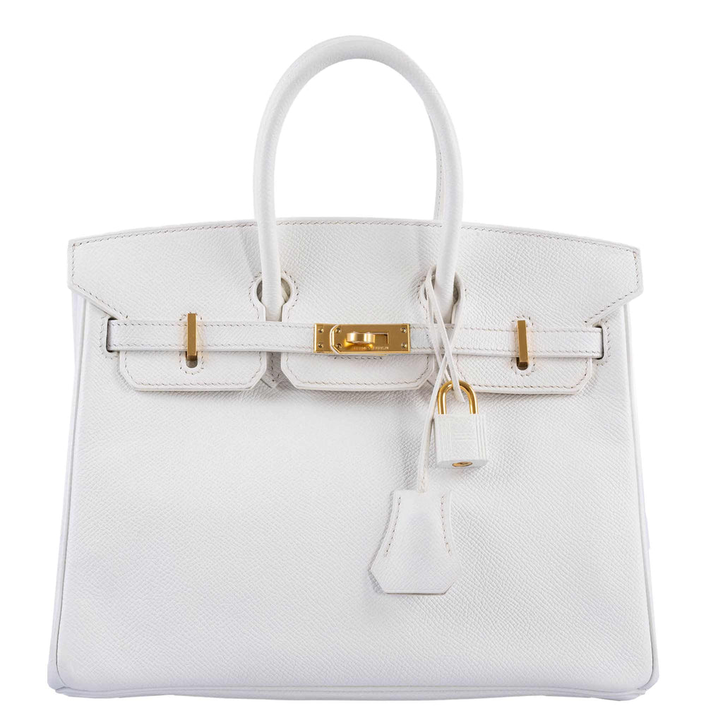 Hermès Birkin 25 White Epsom with Gold Hardware - 2008, L Square