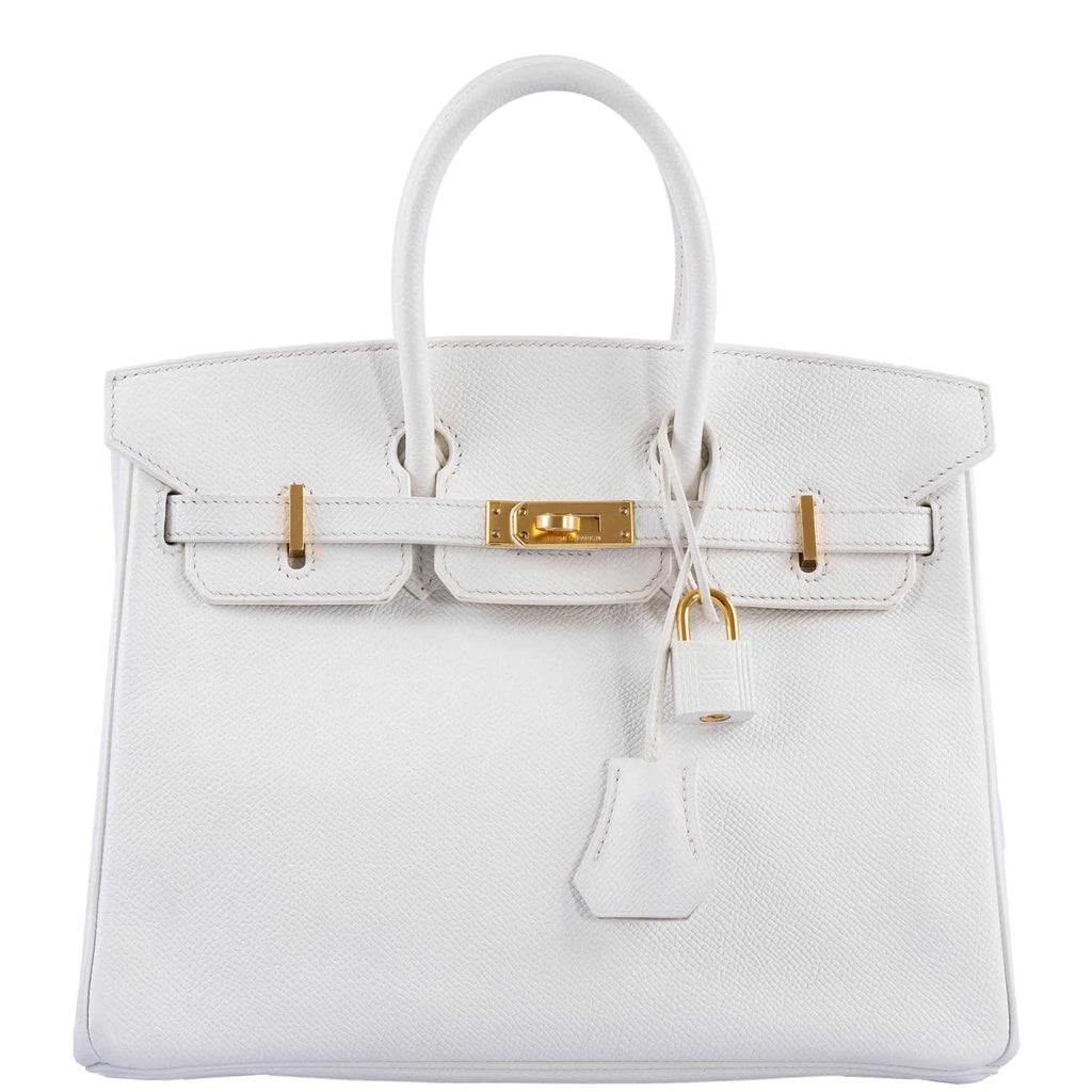 Hermes Birkin bag 25 White Epsom leather Silver hardware