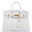 Hermès Birkin 25 White Epsom with Gold Hardware - 2008, L Square