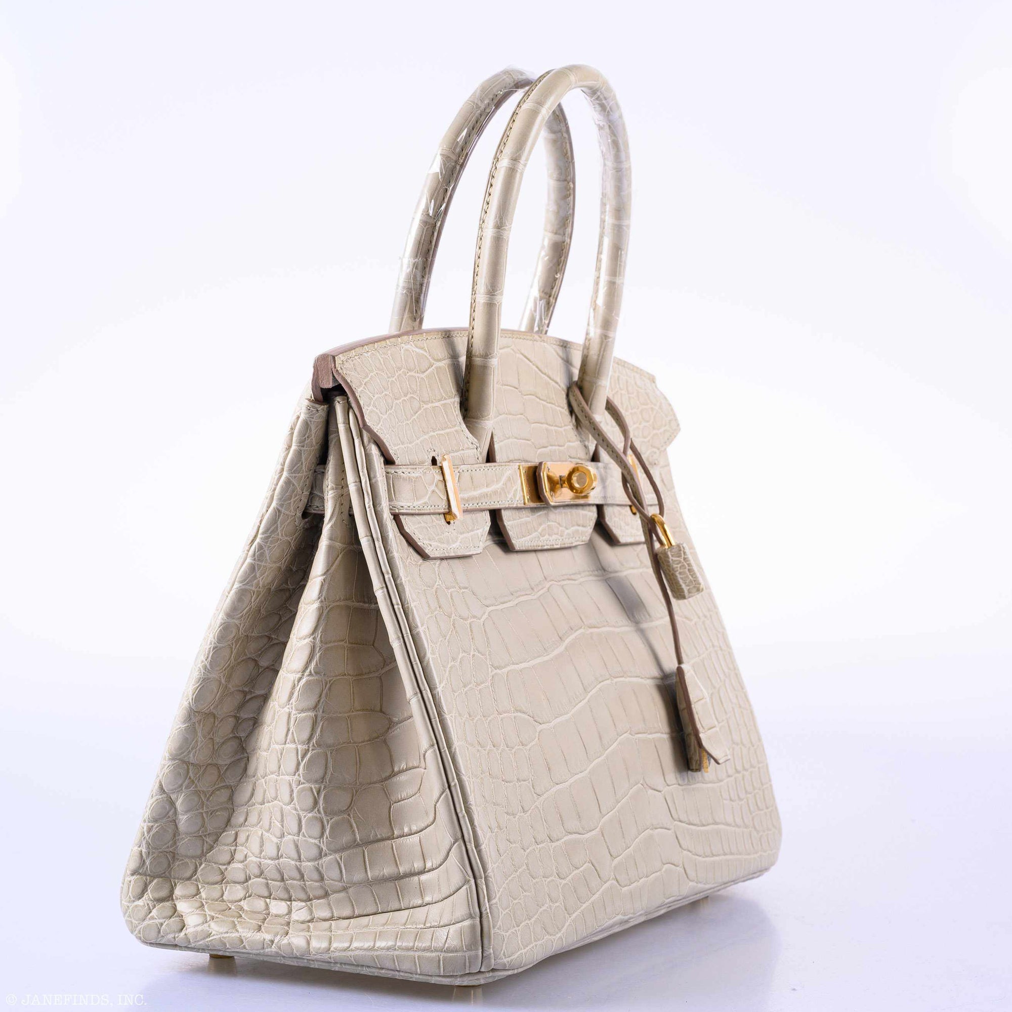 Hermès Birkin 30 Beton Matte Alligator Gold Hardware