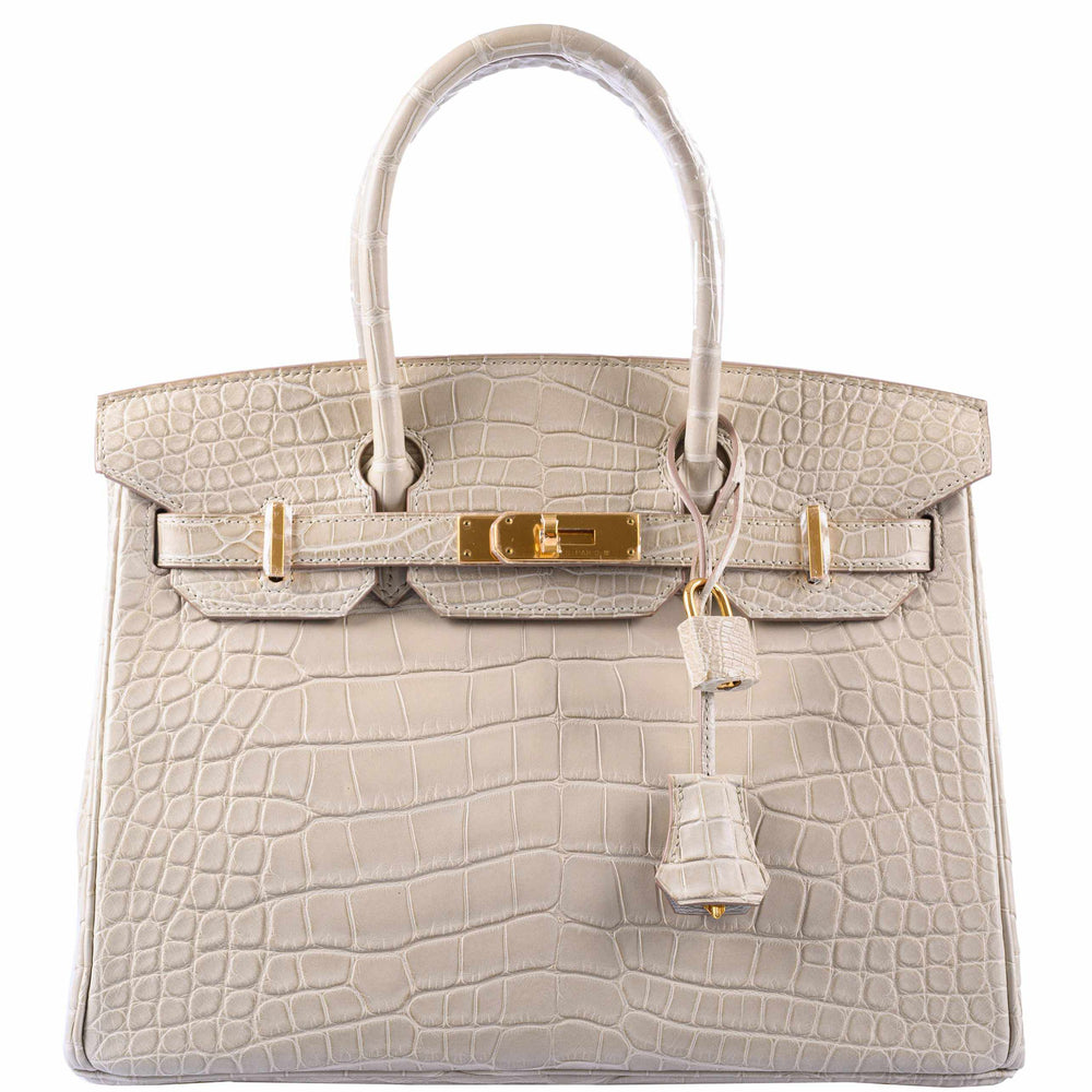 Hermès Birkin 30 Beton Matte Alligator Gold Hardware