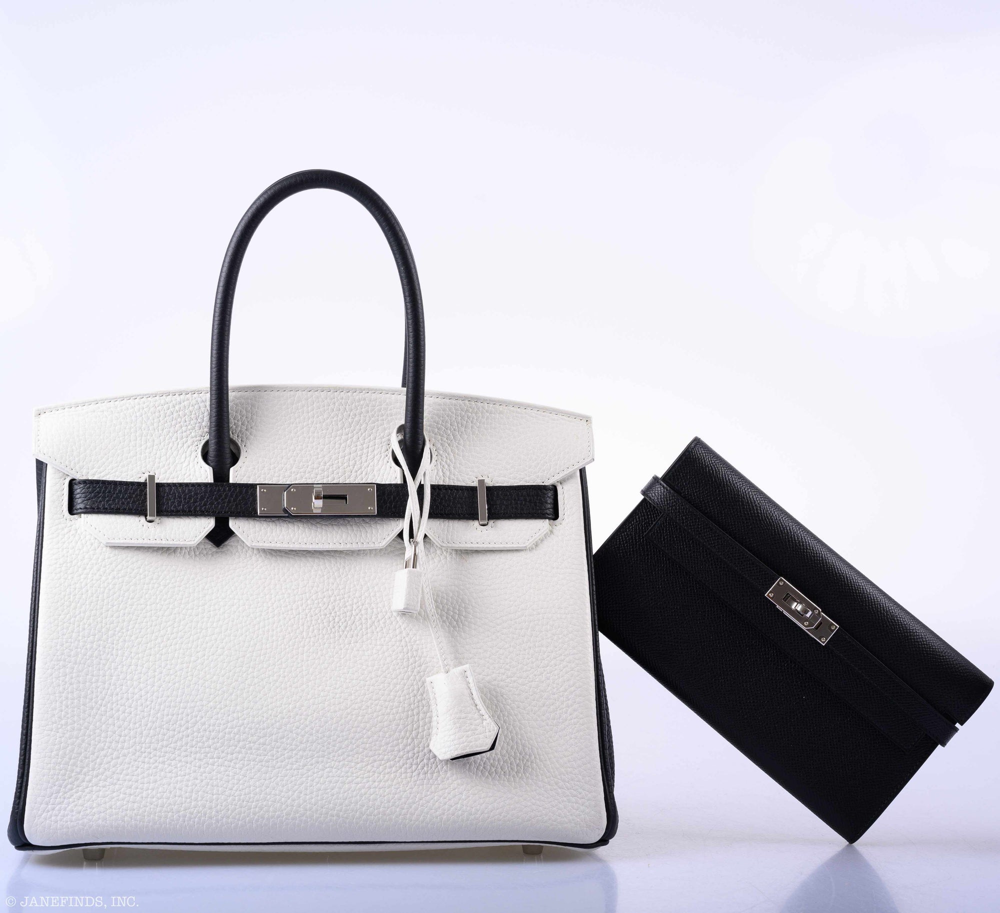 Hermès Birkin 30 Bi-Color Black & White Togo Palladium Hardware