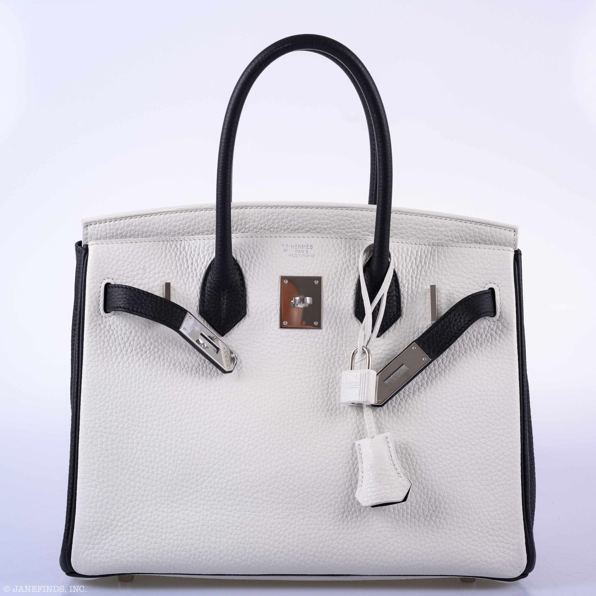 Hermès Birkin 30 Bi-Color Black & White Togo Palladium Hardware