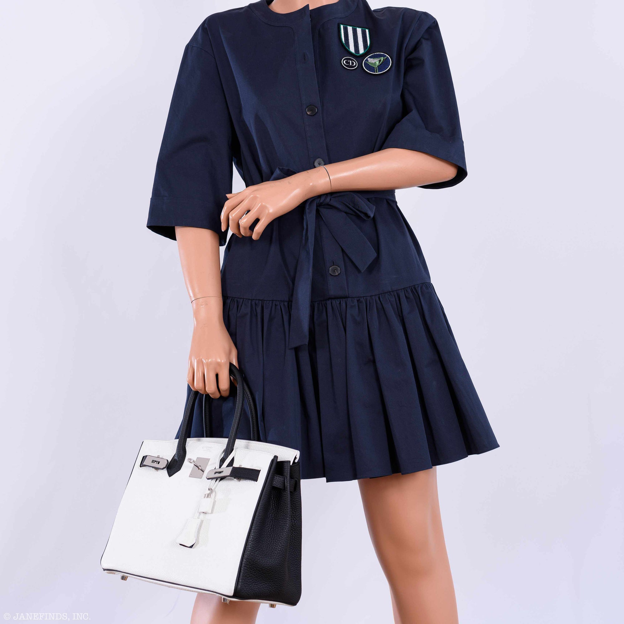 Hermès Birkin 30 Bi-Color Black & White Togo Palladium Hardware