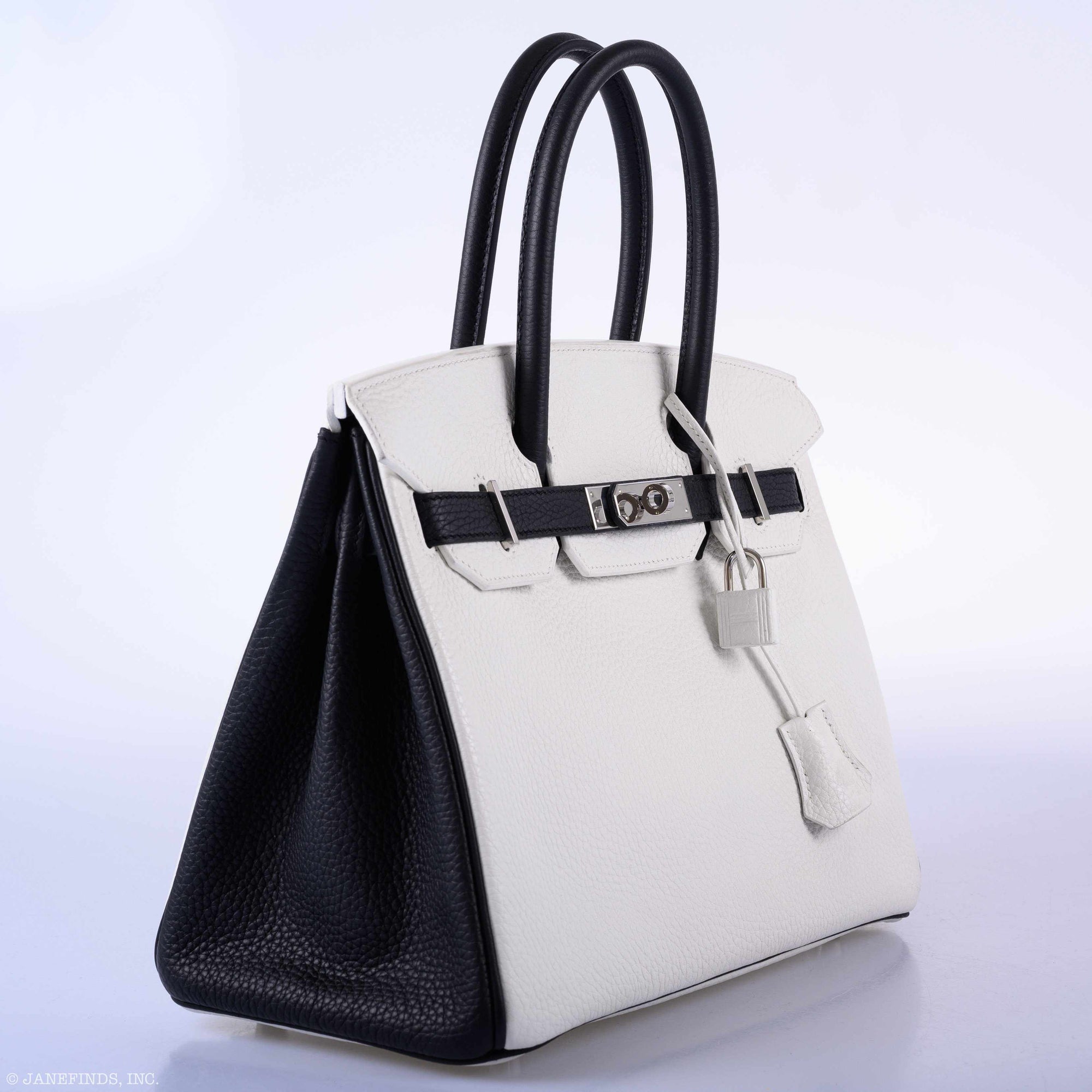 Hermès Birkin 30 Bi-Color Black & White Togo Palladium Hardware