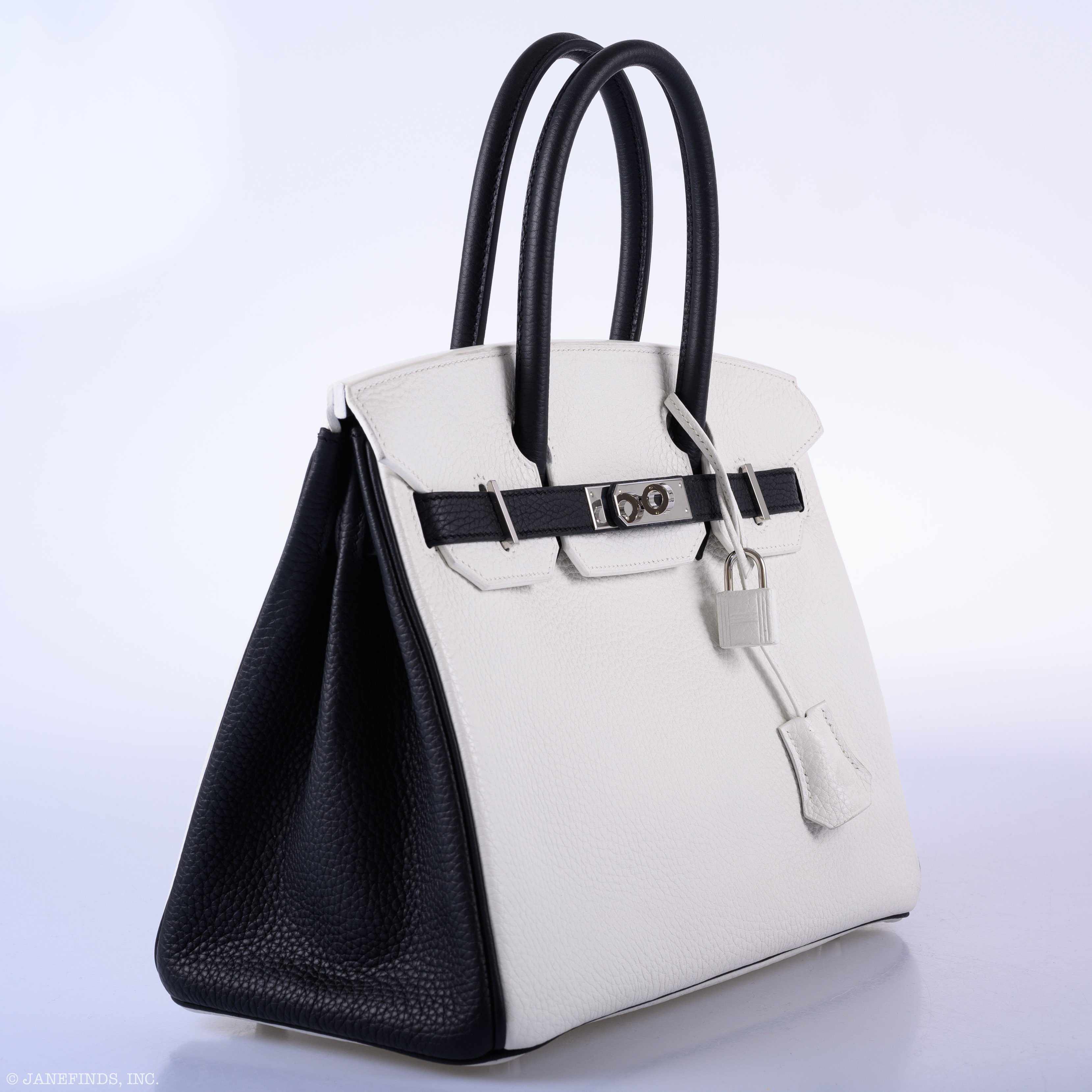 Hermès Birkin 30 Bi-Color Black & White Togo Palladium Hardware