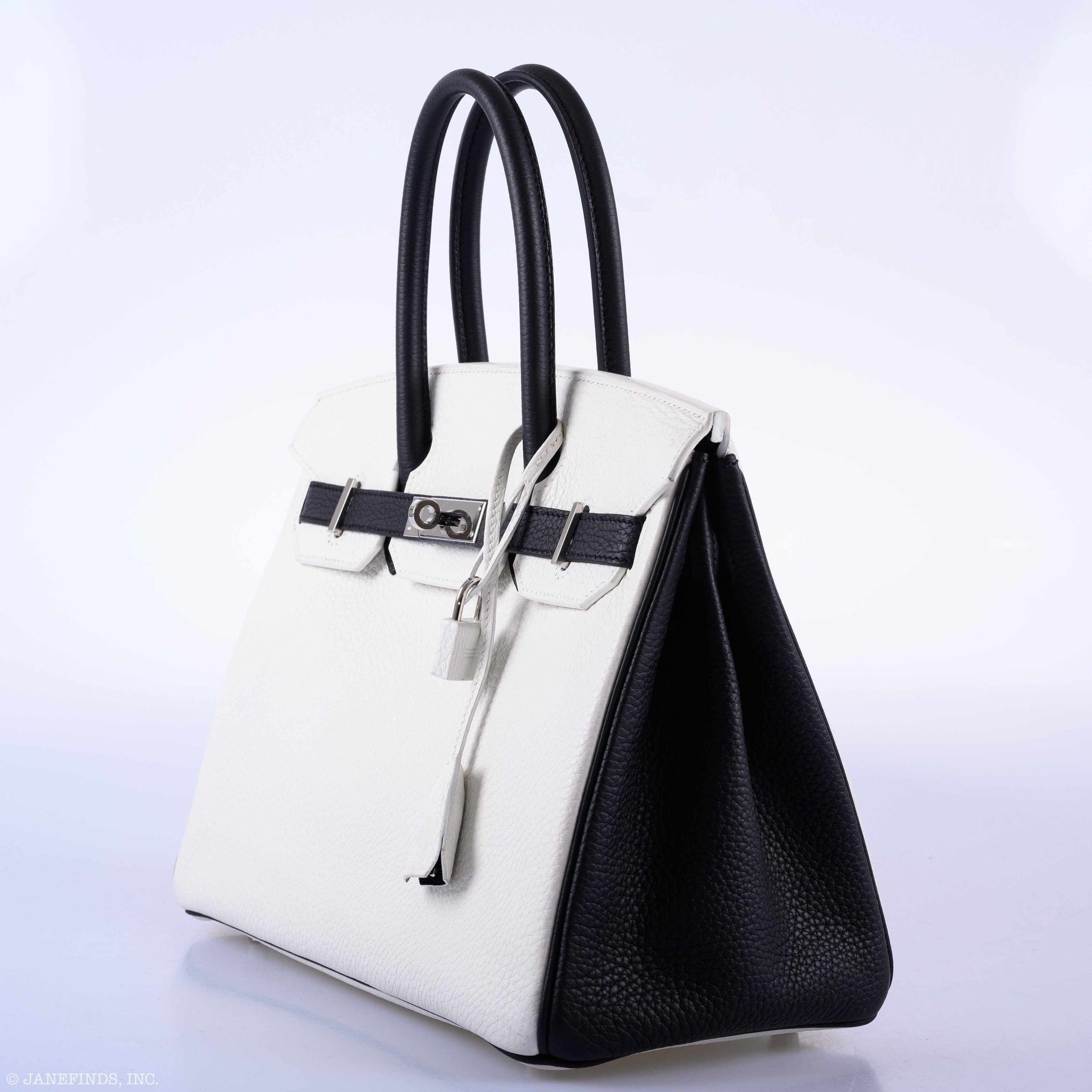 Hermès Birkin 30 Bi-Color Black & White Togo Palladium Hardware