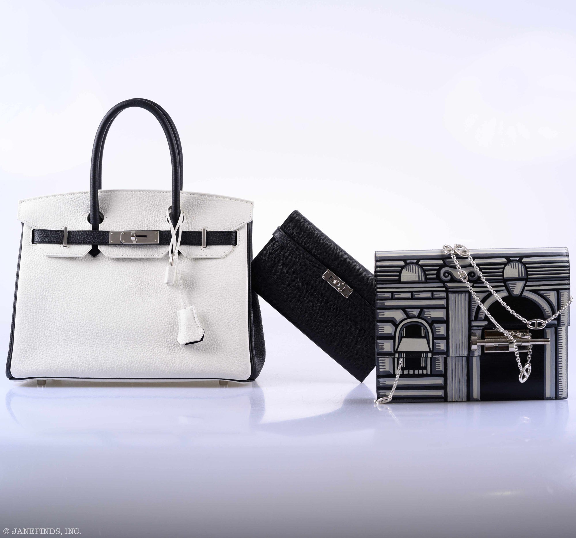 Hermès Birkin 30 Bi-Color Black & White Togo Palladium Hardware