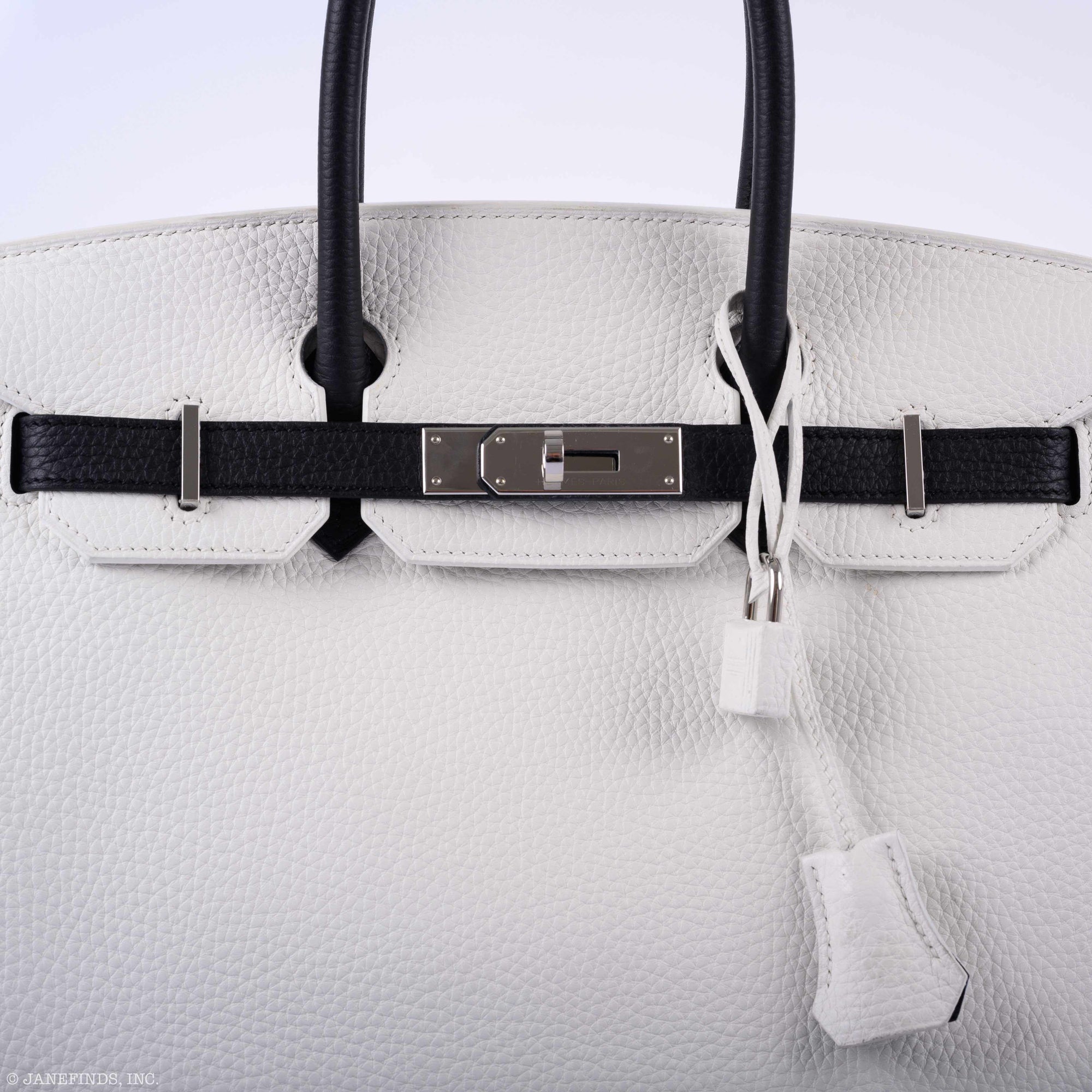 Hermès Birkin 30 Bi-Color Black & White Togo Palladium Hardware